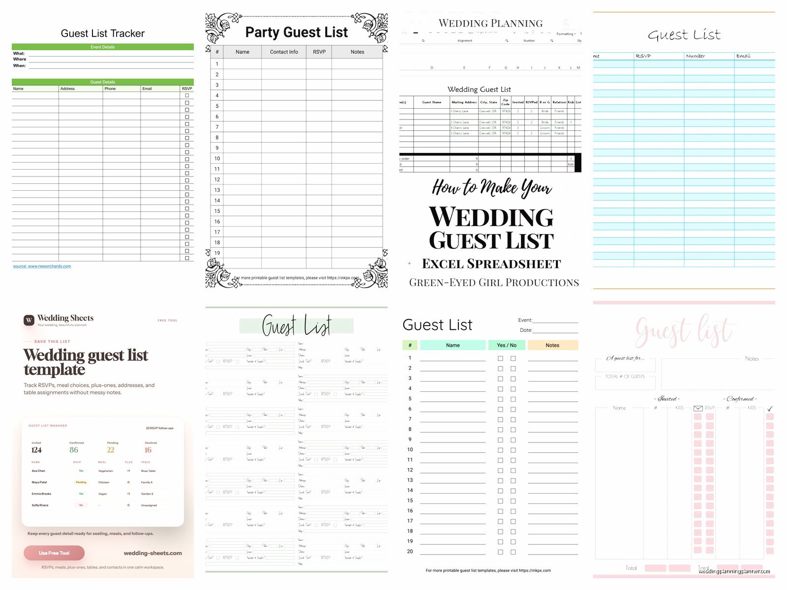 Free Guest List Template: Wedding Tracking Downloads