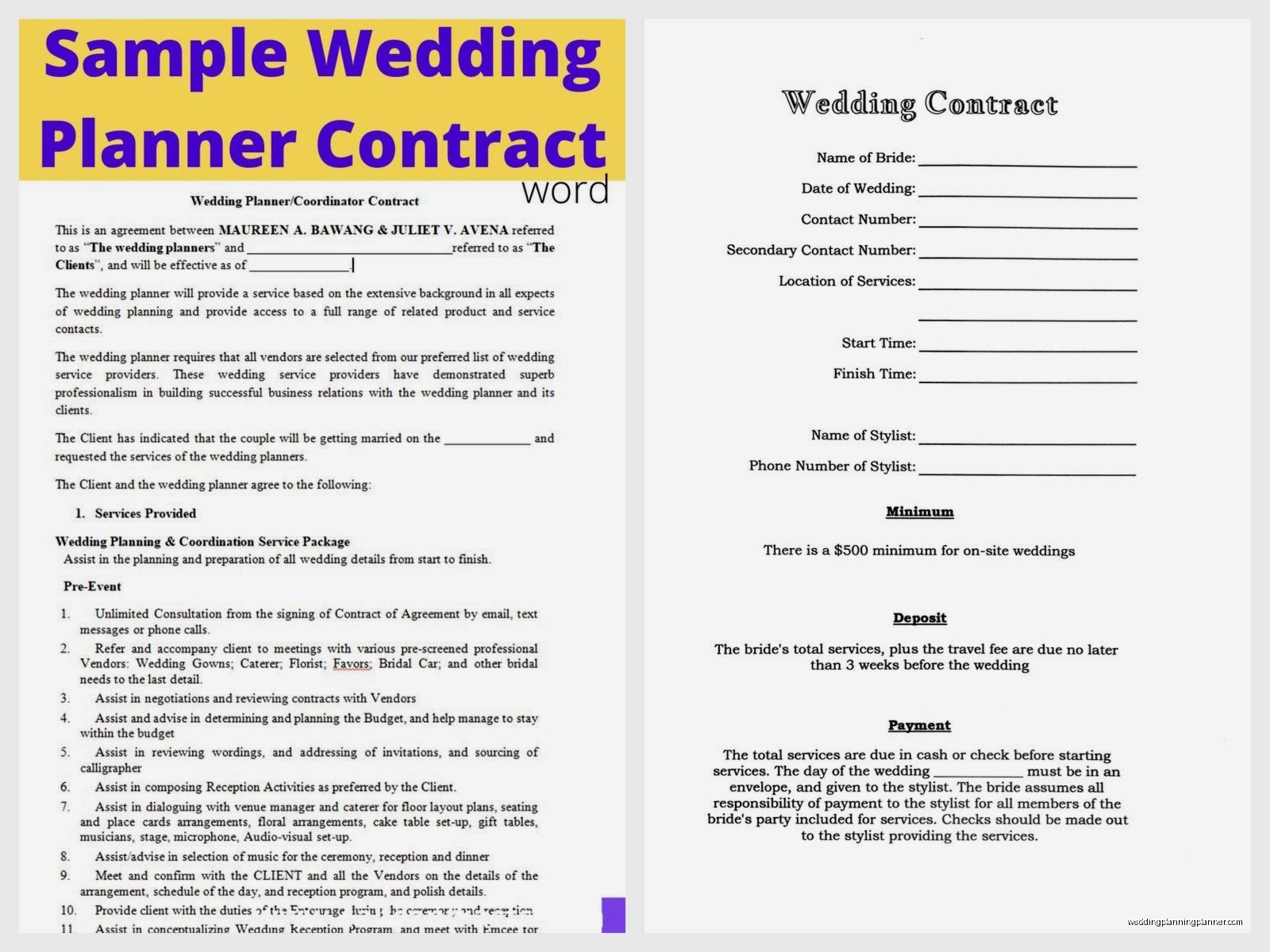 Free Wedding Contract Template: Vendor Agreement Downloads