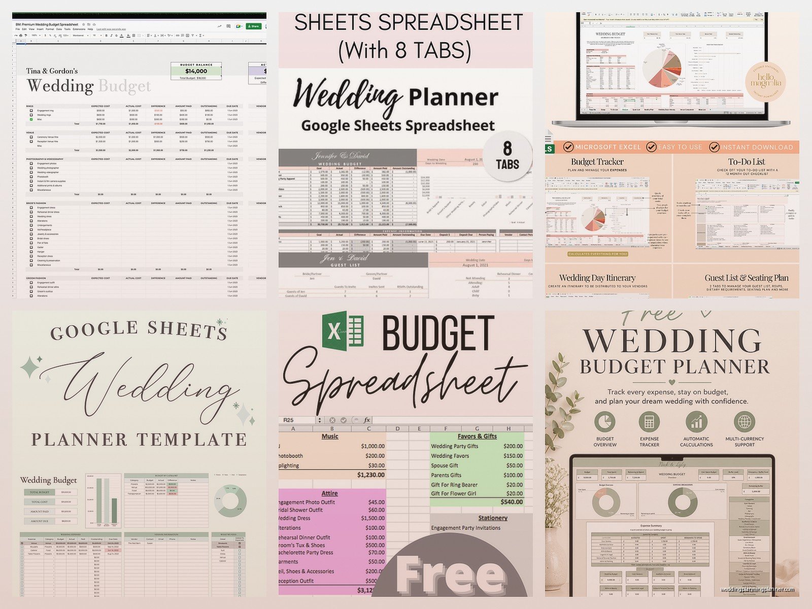 Free Wedding Planning Spreadsheet: Excel Organizer