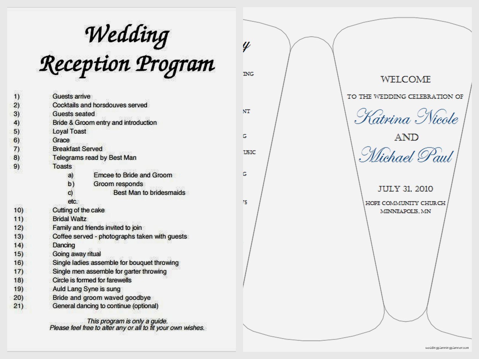 Free Wedding Program Template: Ceremony Order Downloads