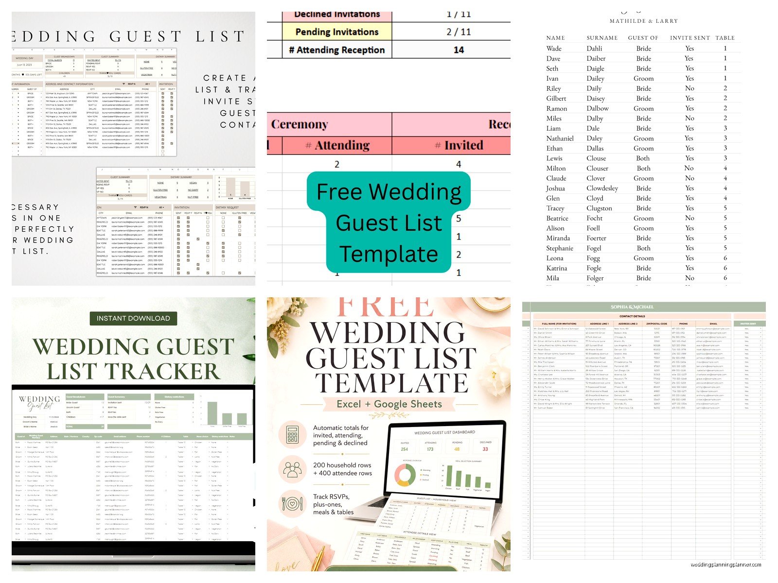 Google Sheets Wedding Guest List: Cloud Tracking