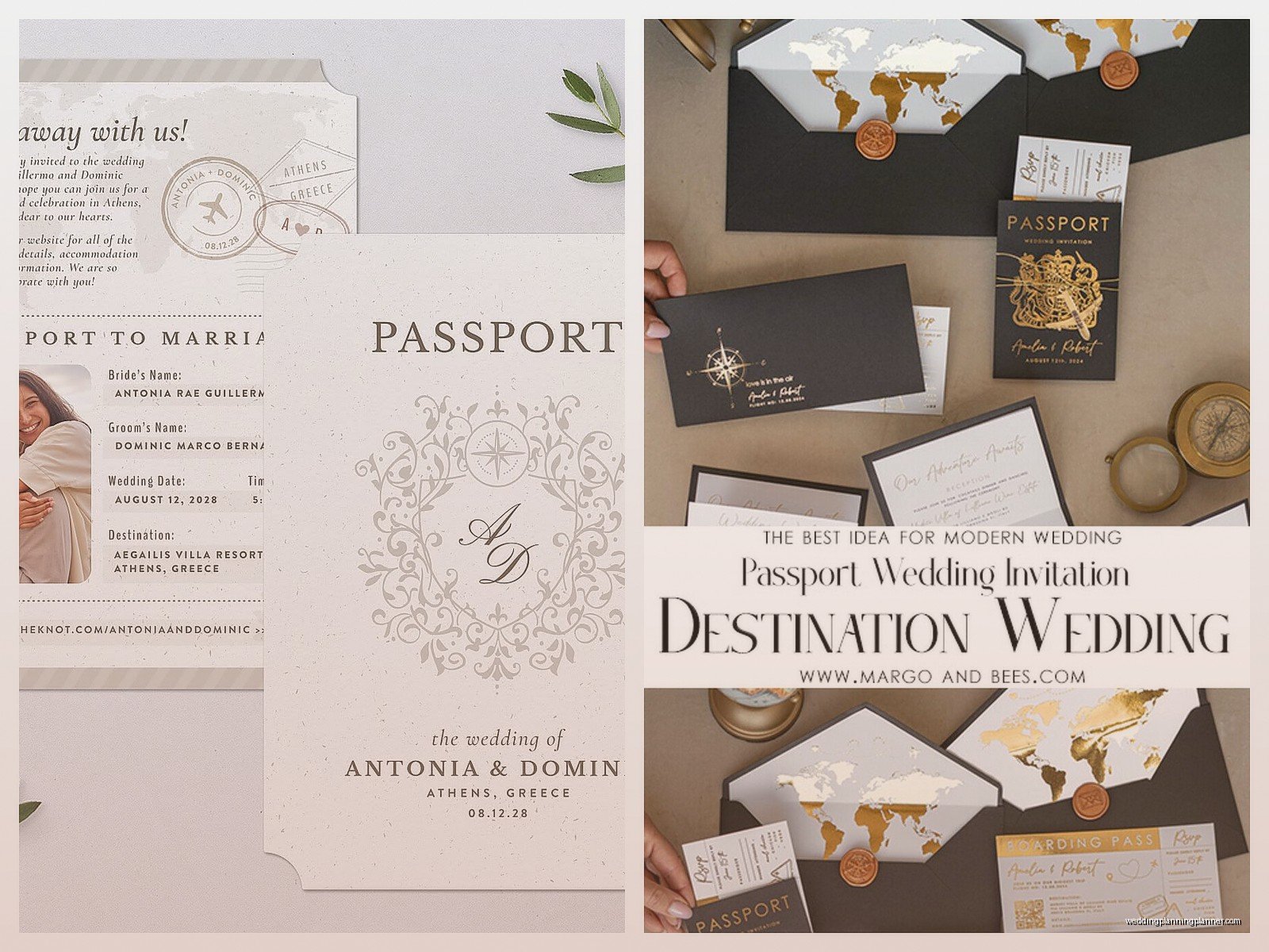 Passport Wedding Invitation Template: Travel Theme Downloads