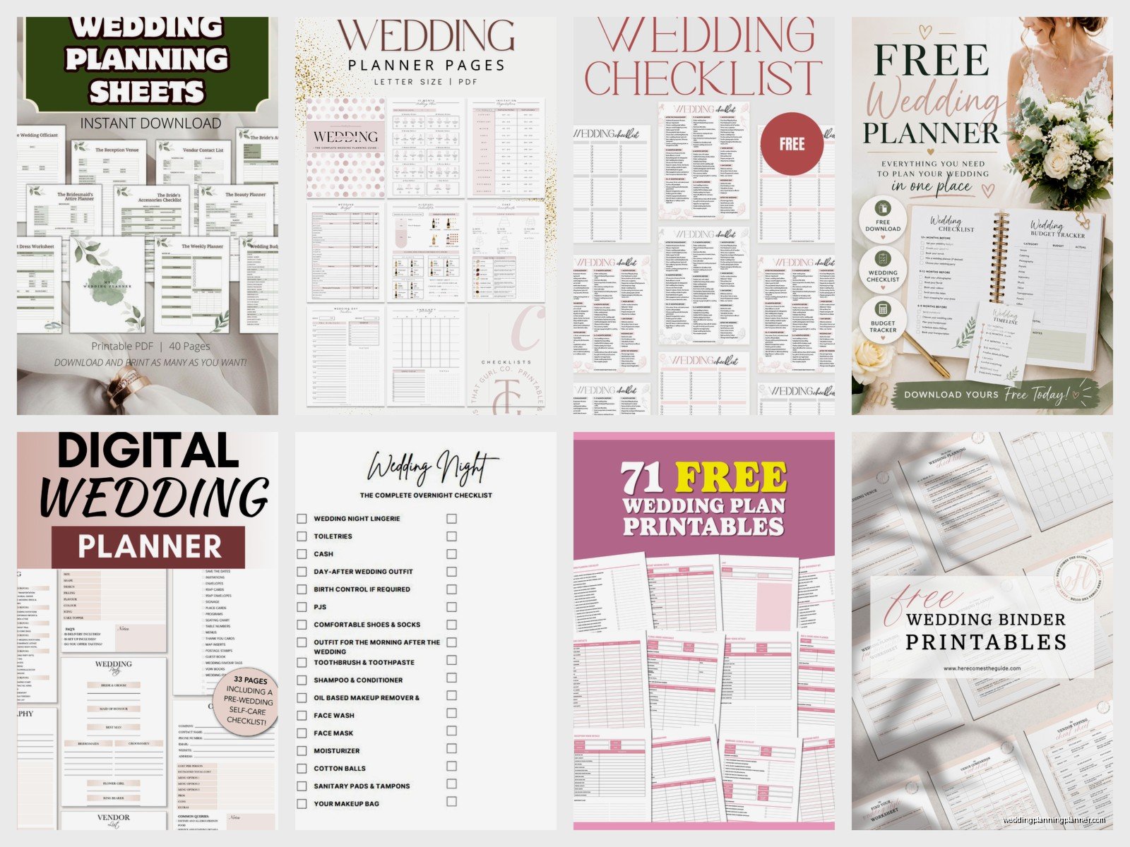 Printable Wedding Planner: Free Organizer Downloads