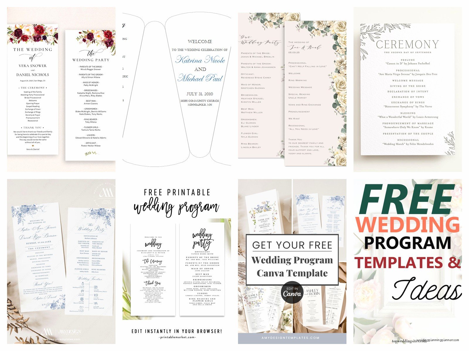 Printable Wedding Programs: Free Ceremony Downloads