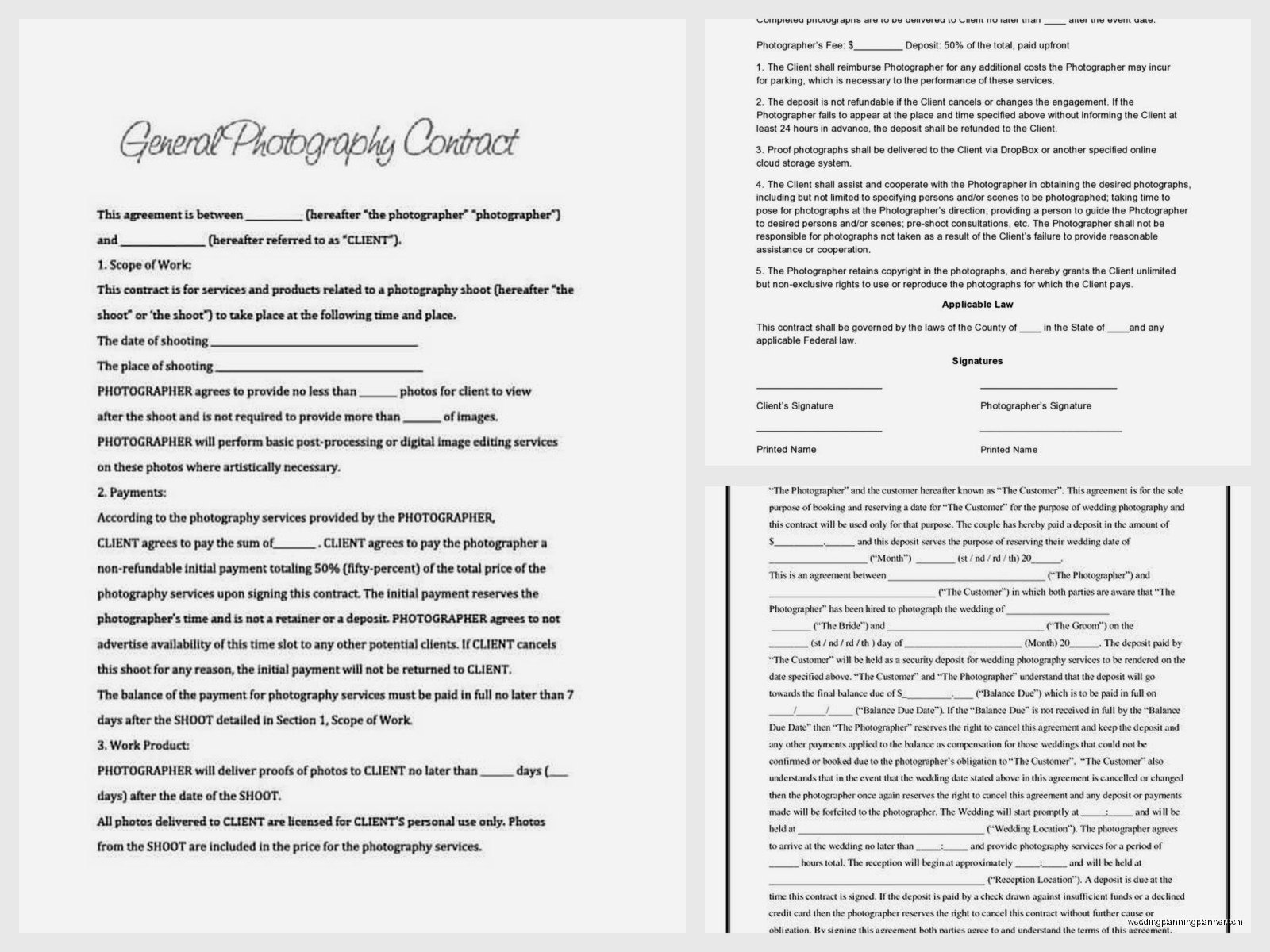 Sample Wedding Photography Contract: Agreement Example