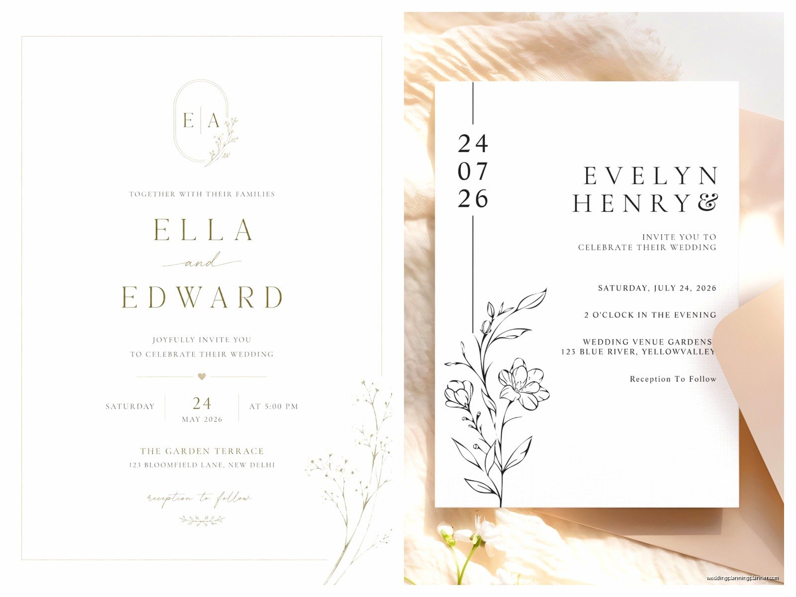 Simple Wedding Invitation Template: Minimalist Downloads
