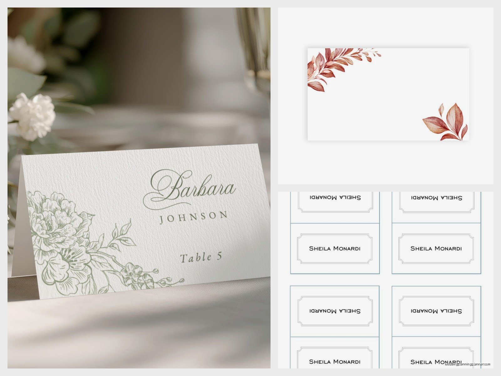 Table Name Cards Template: Place Card Downloads