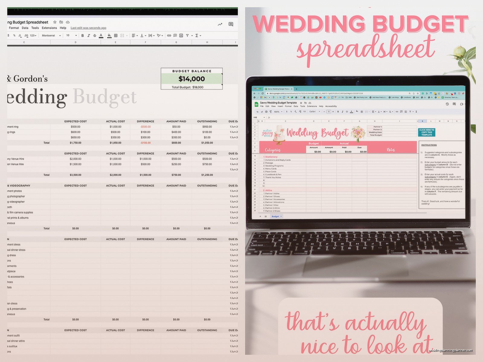 Wedding Budget Excel: Cost Tracking Spreadsheet