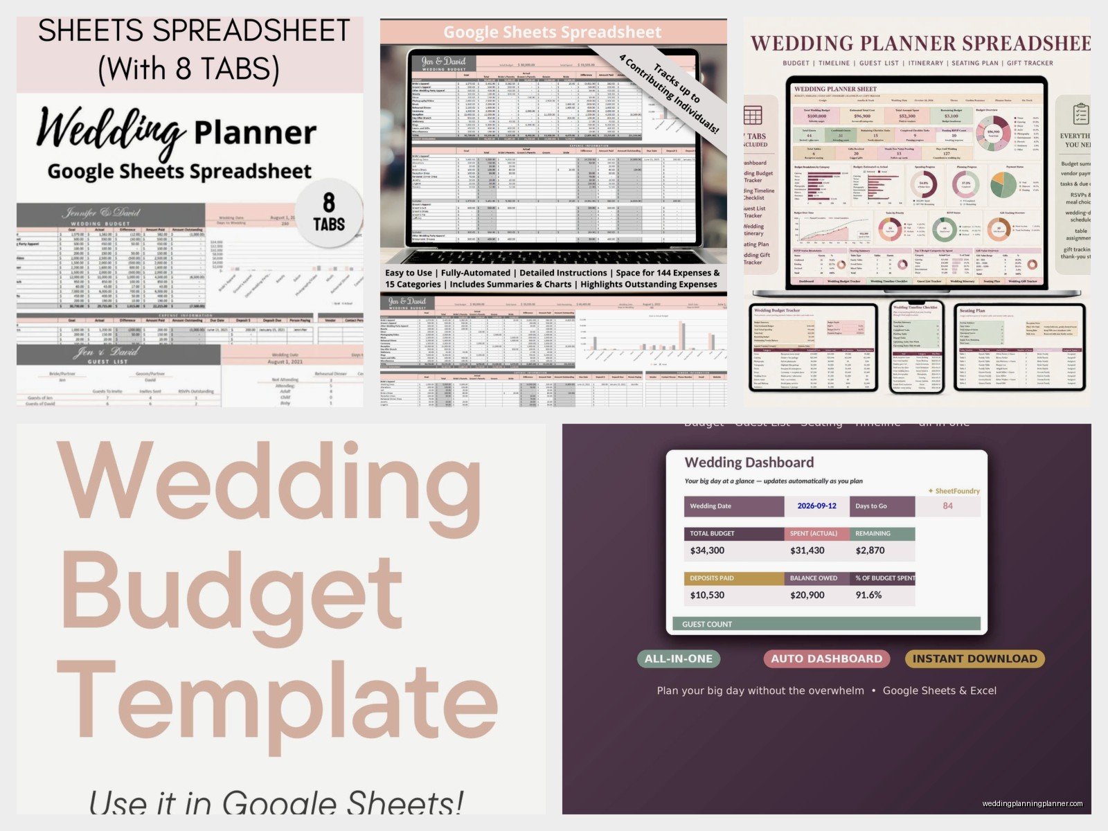 Wedding Budget Google Sheet Template: Cloud Cost Tracker