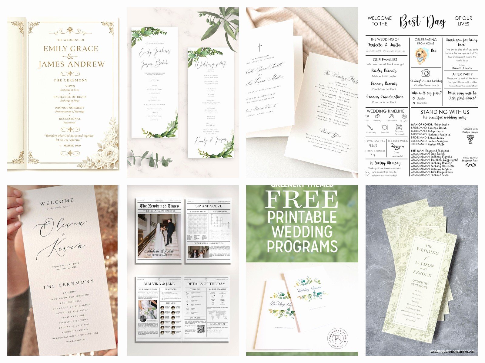 Wedding Bulletin Template: Church Program Downloads