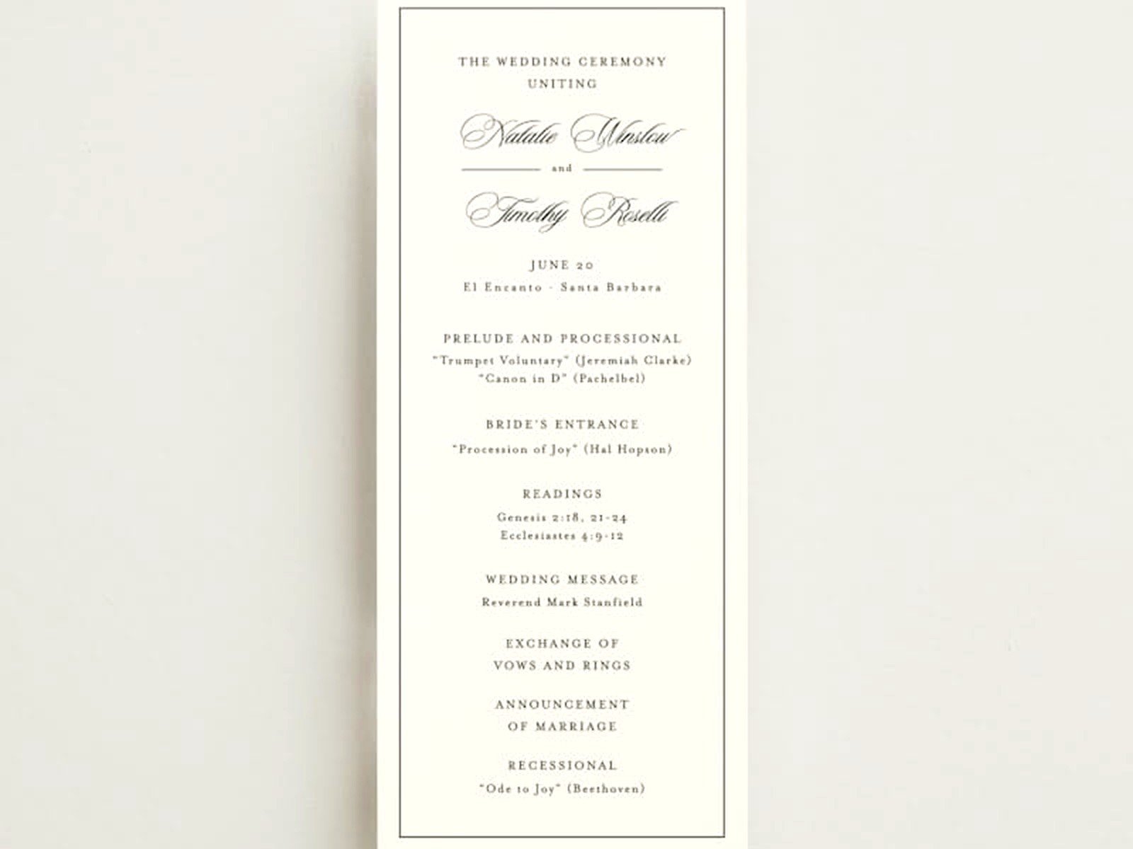 Wedding Ceremony Program Template: Order Service Downloads