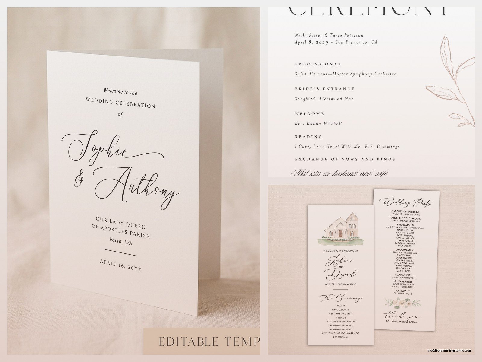 Wedding Ceremony Program Template: Order Service Downloads