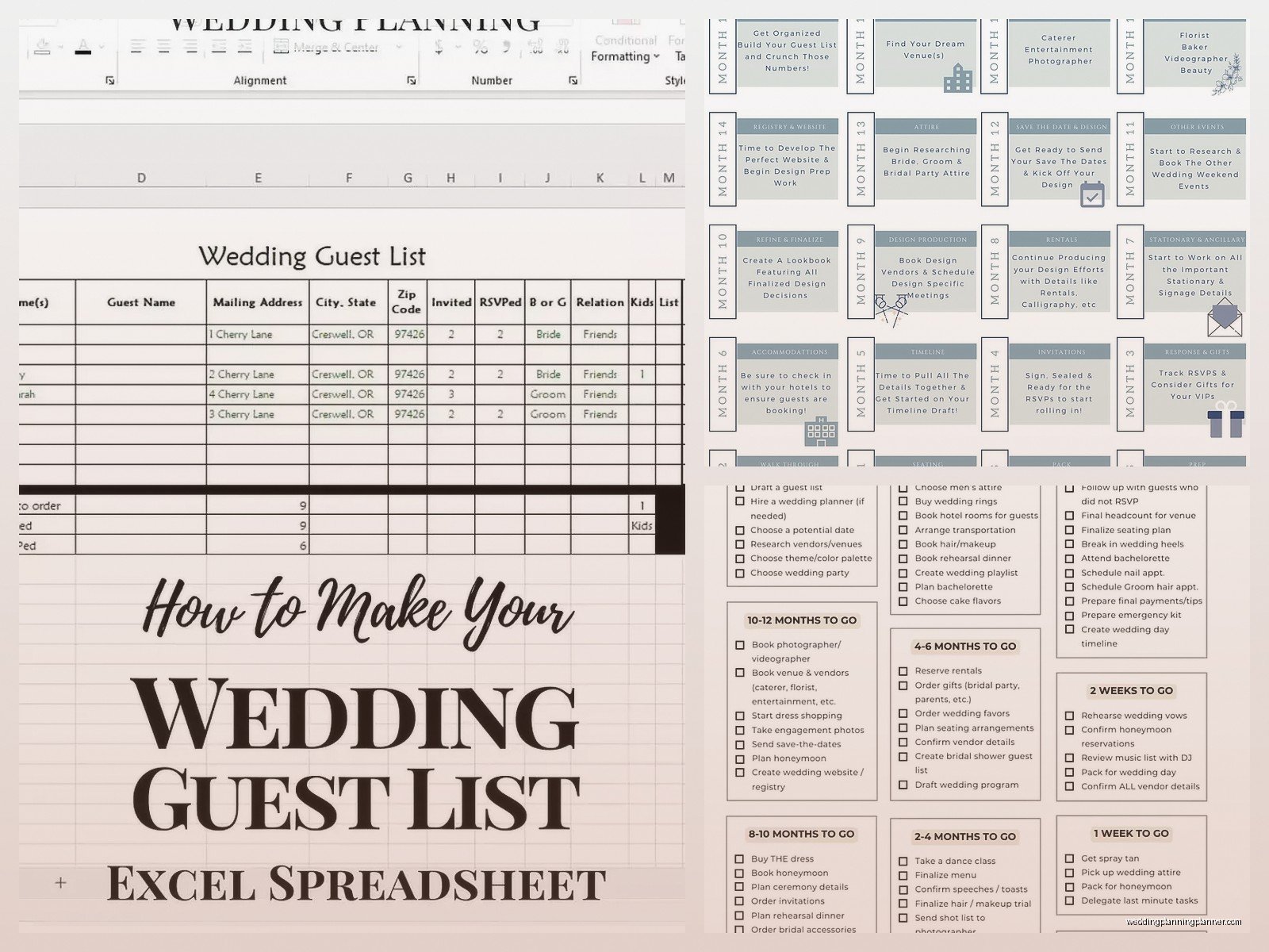 Wedding Checklist Excel: Task List Spreadsheet Template