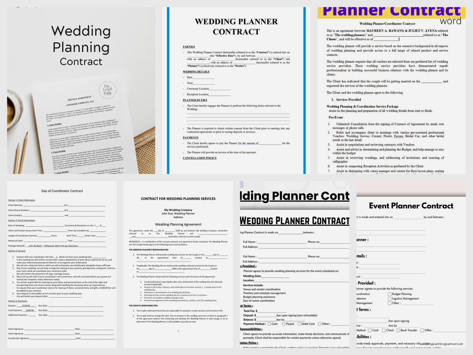 Wedding Coordinator Contract Template: Service Agreement