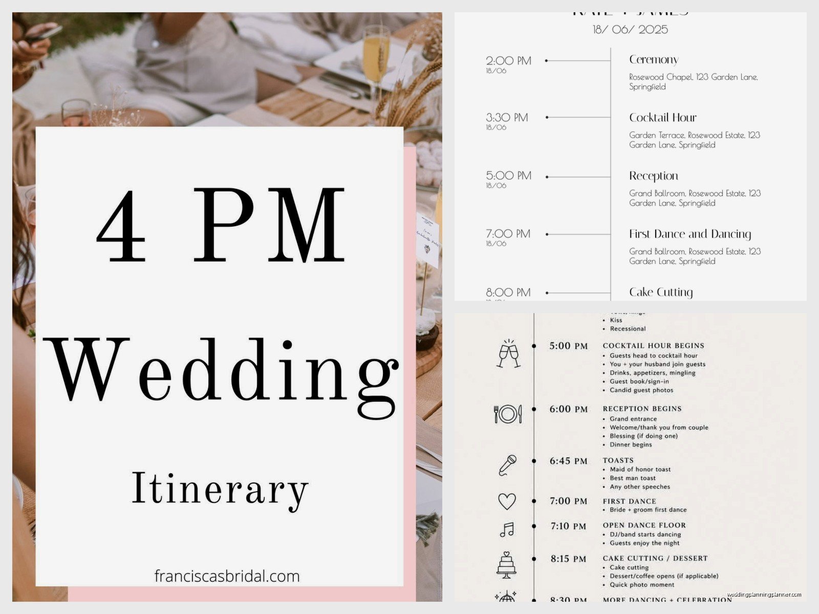 Wedding Day Itinerary Template: Hour-by-Hour Schedule