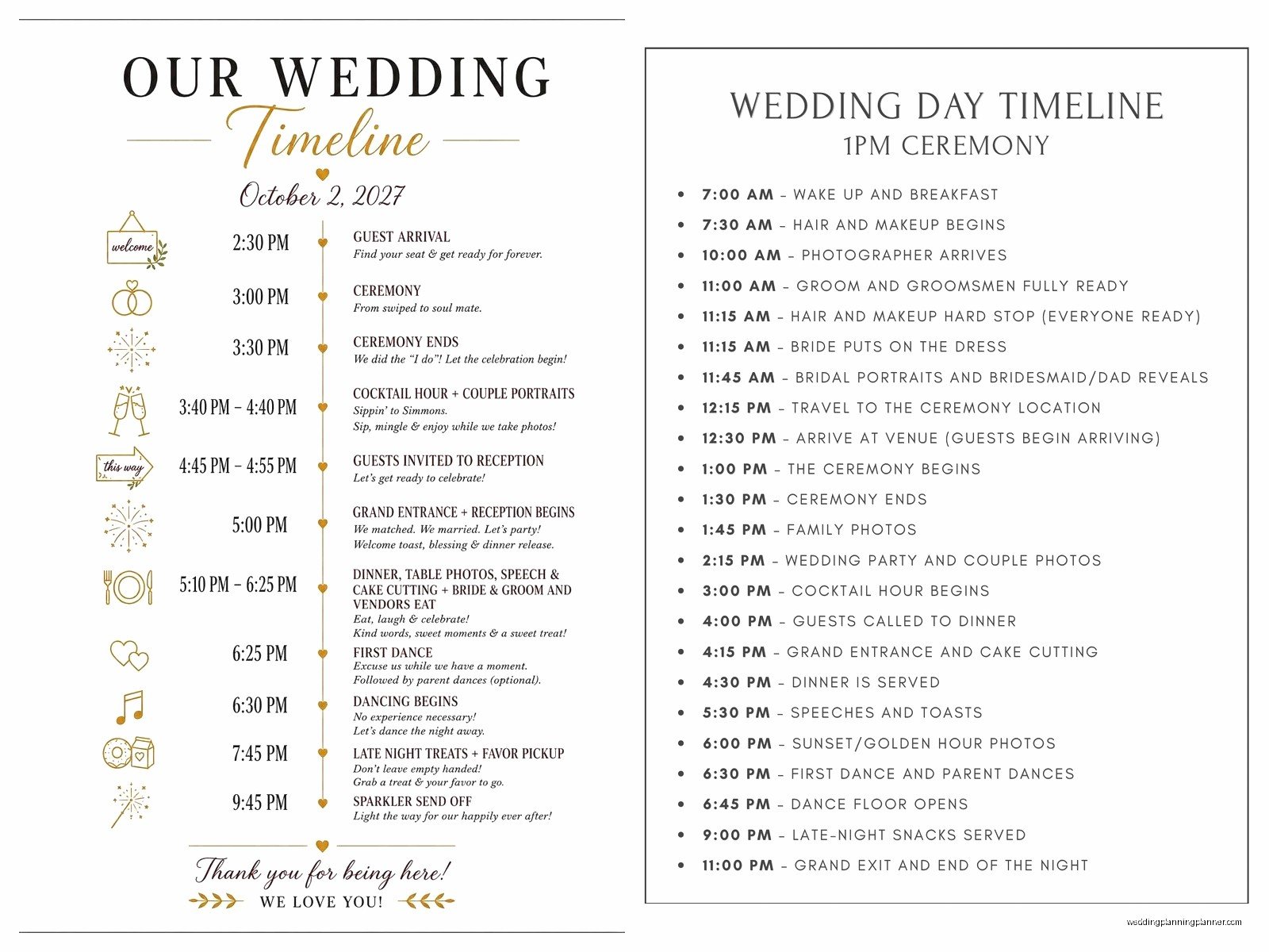 Wedding Day Schedule Template: Timeline Organizer