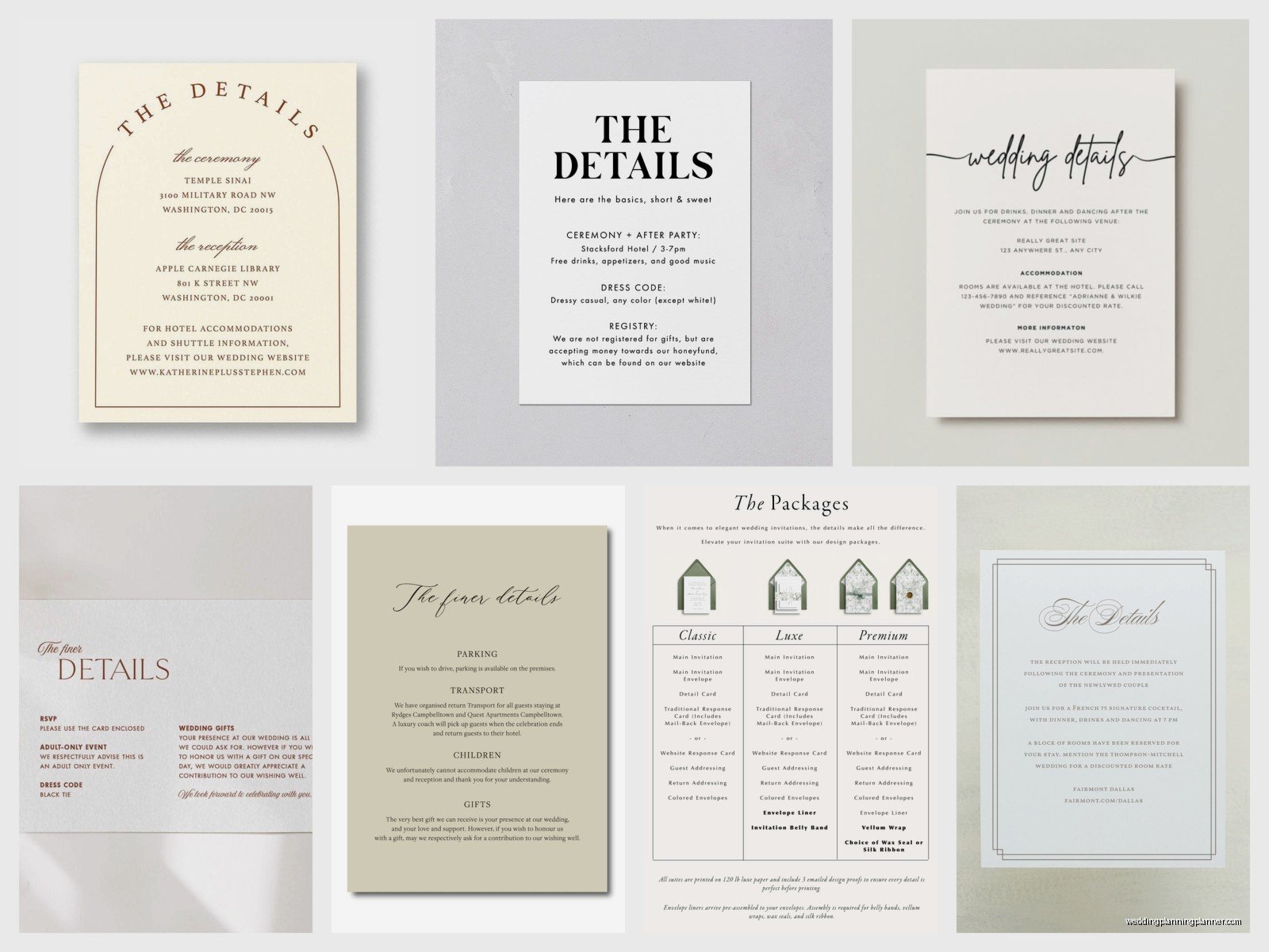 Wedding Details Card Template: Information Insert Downloads