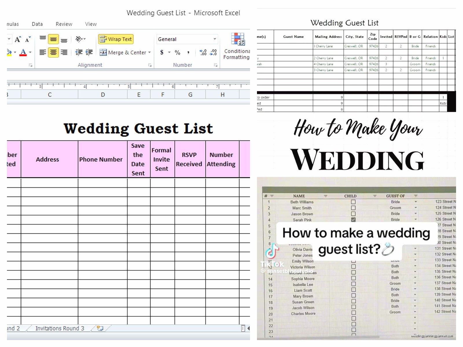 Wedding Guest List Excel: Spreadsheet Template Guide