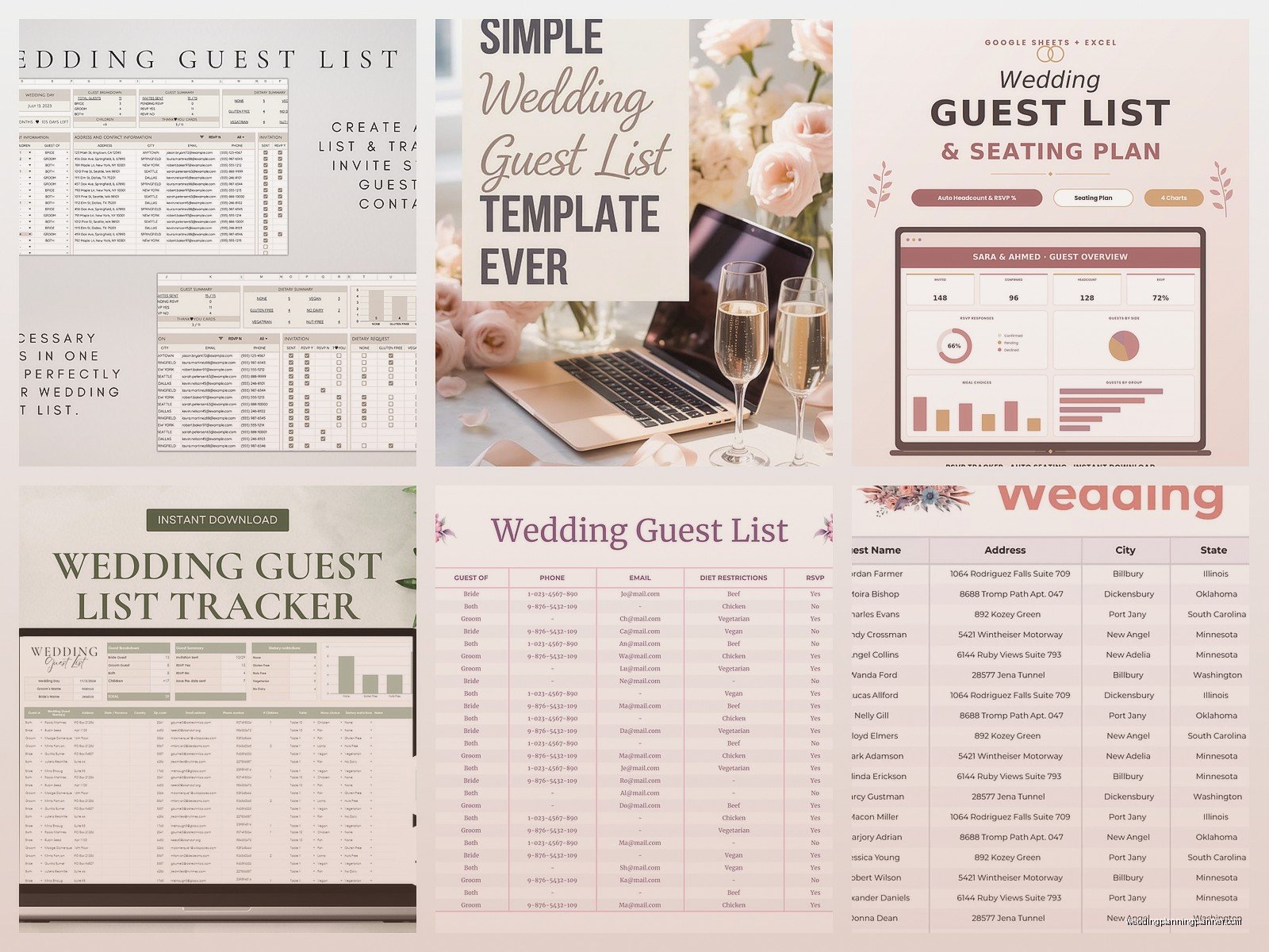 Wedding Guest List Google Sheets Template: Cloud Spreadsheet