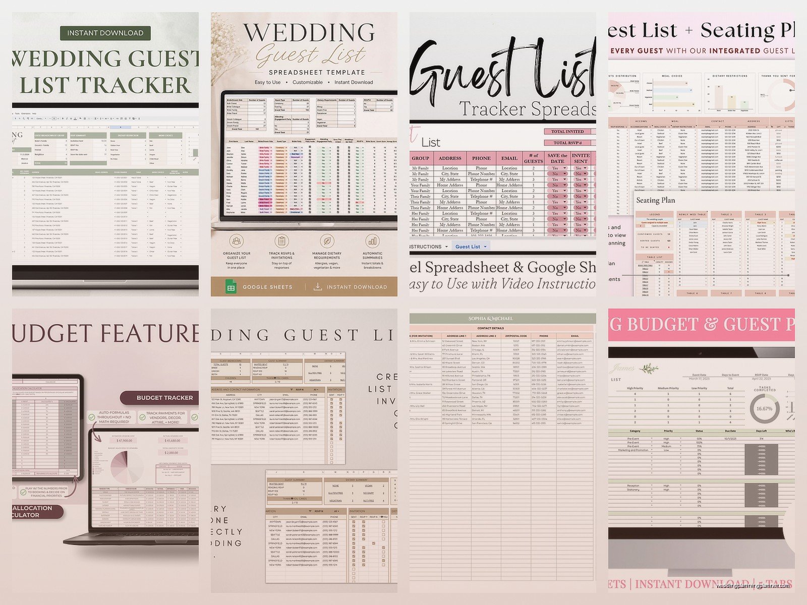 Wedding Guest List Spreadsheet Template: Excel Tracking