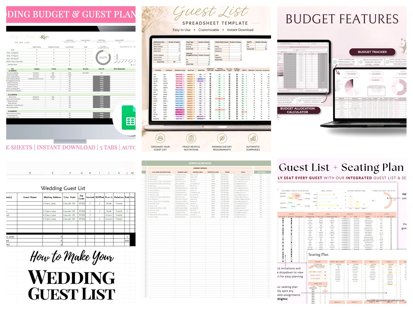 Wedding Guest List Spreadsheet Template: Excel Tracking
