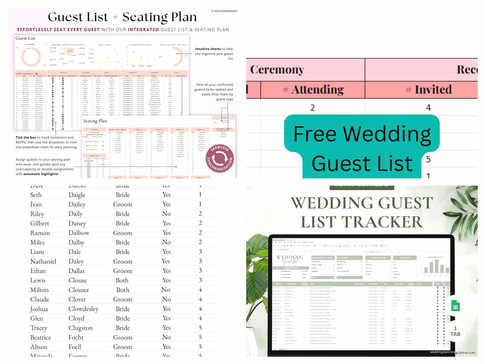 Wedding Guest List Template Google Sheets: Cloud Spreadsheet