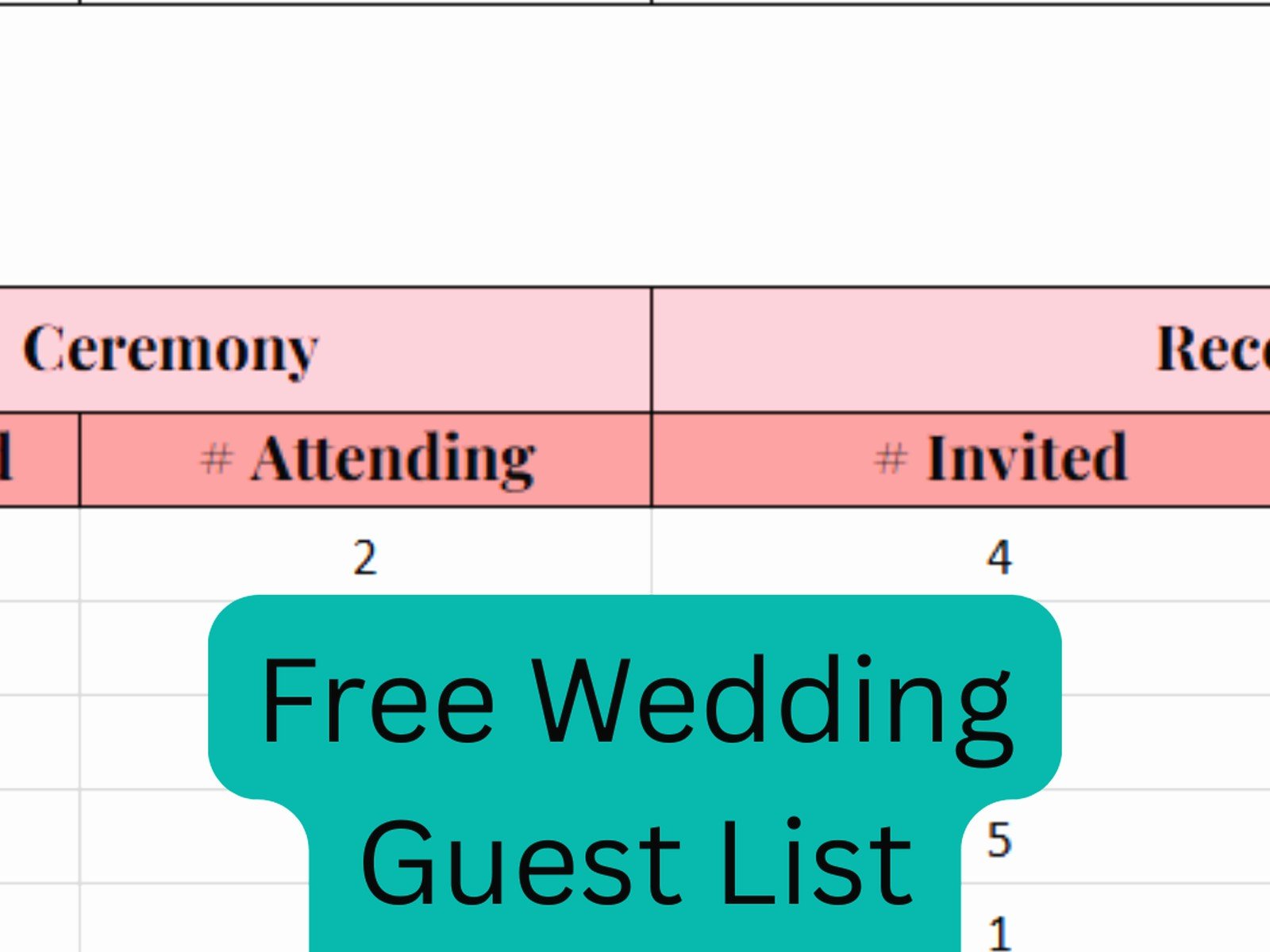 Wedding Guest Template: List Tracking Spreadsheet