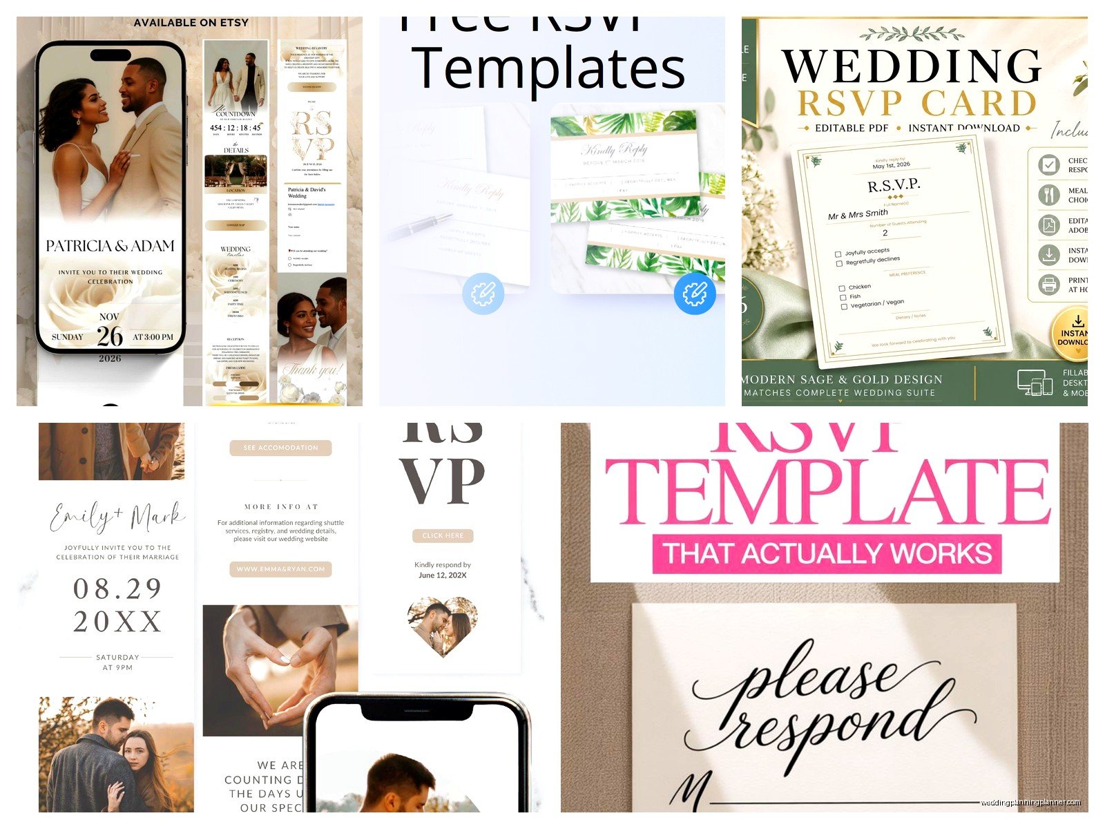 Wedding Invitation Templates with RSVP: Combined Downloads