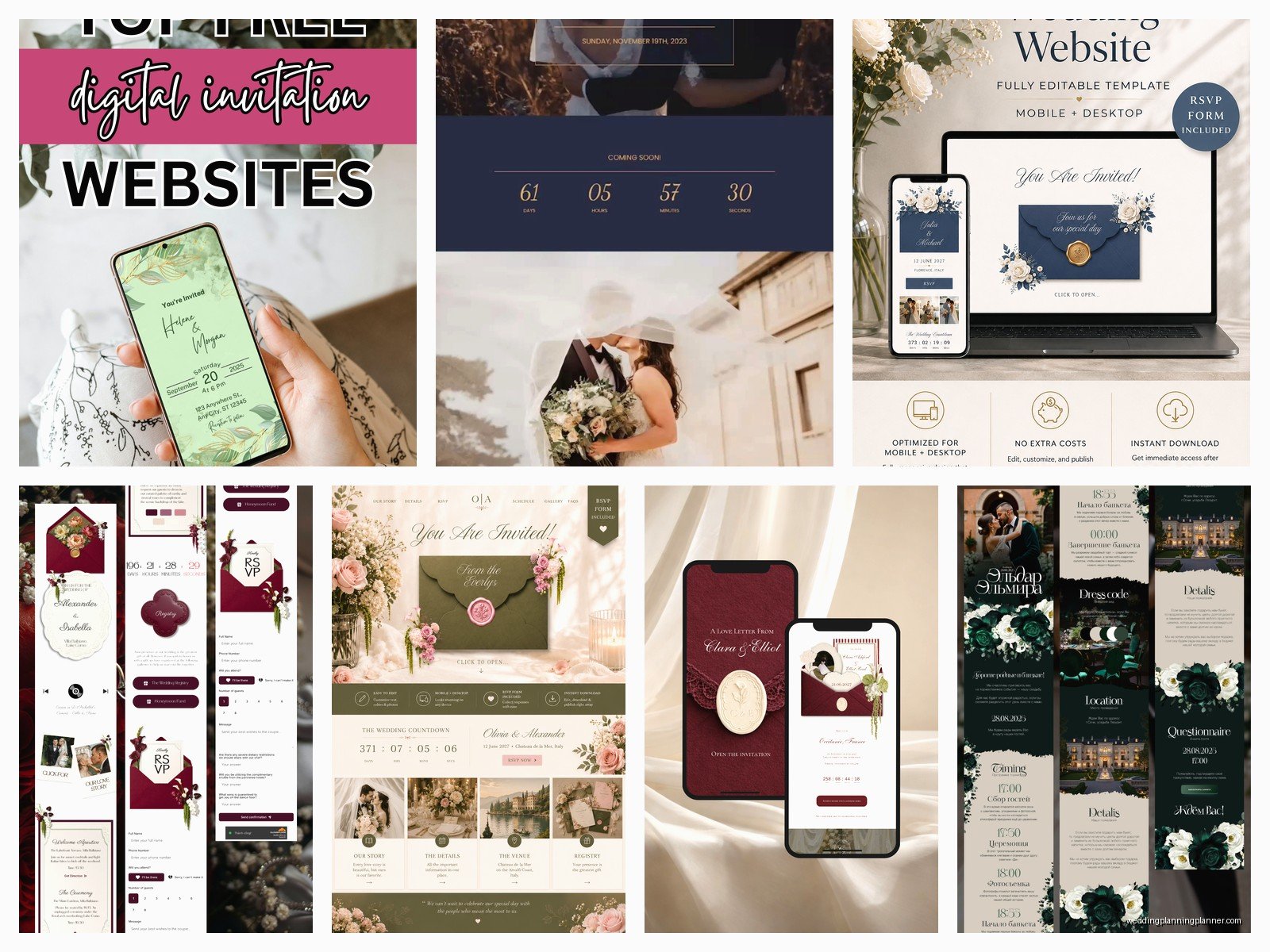 Wedding Invitation Website Templates: Event Site Designs