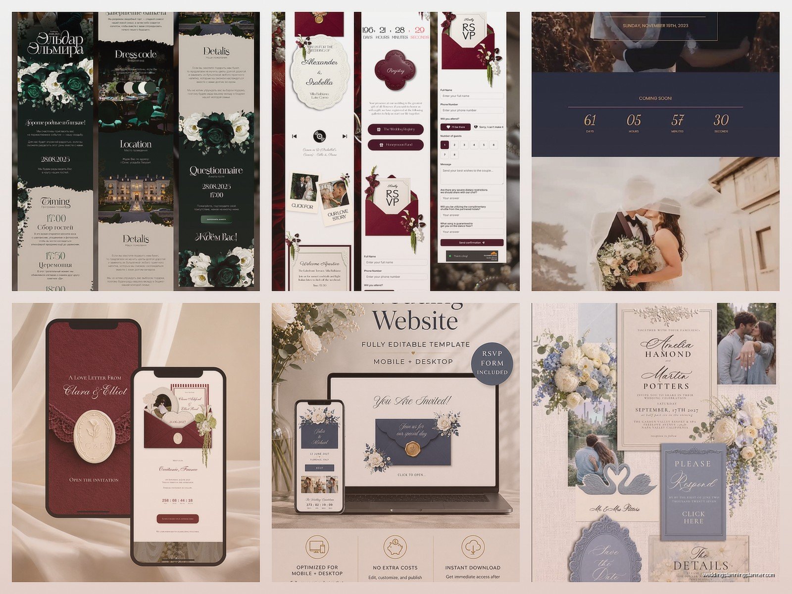 Wedding Invitation Website Templates: Event Site Designs