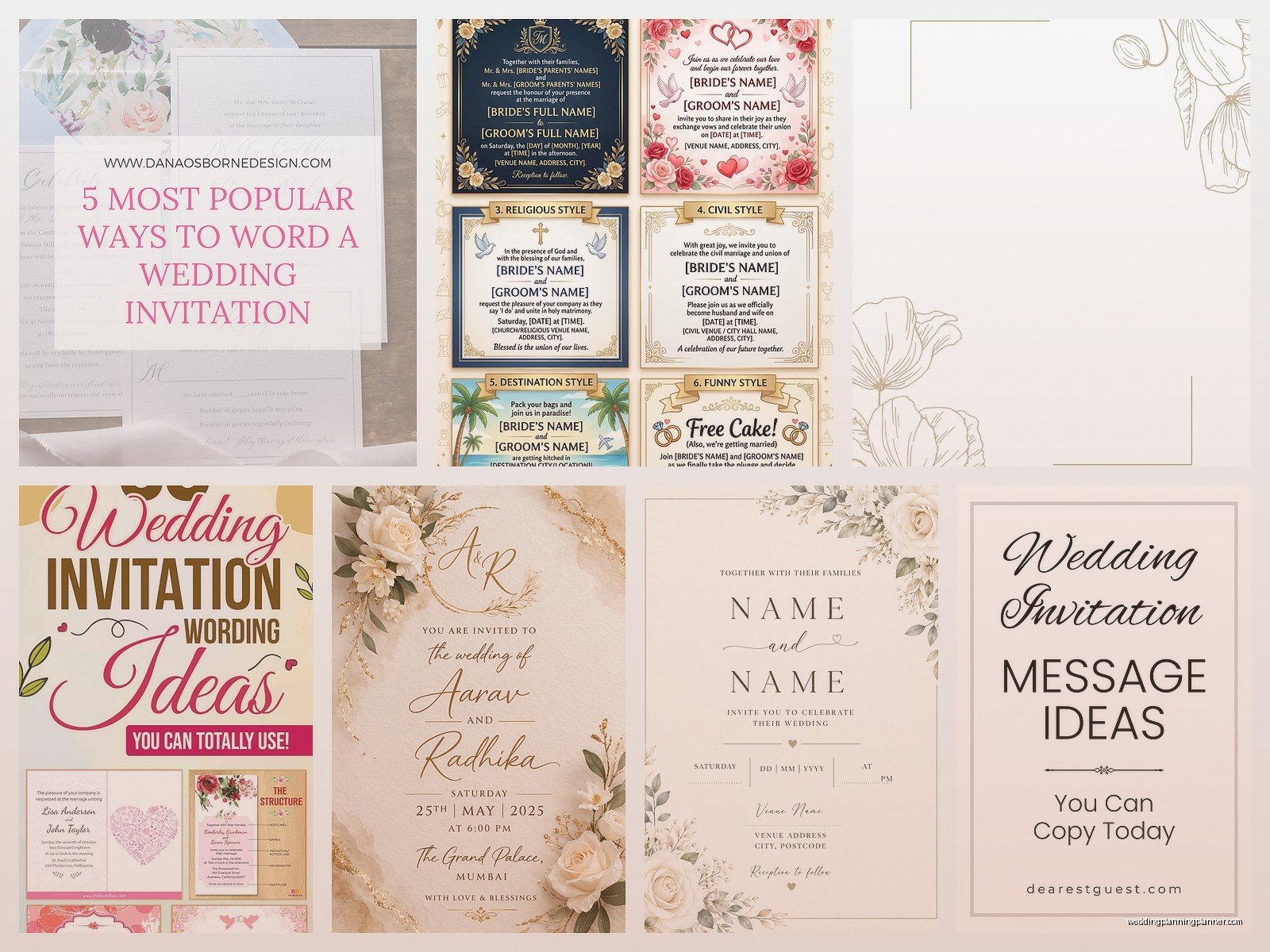 Wedding Invitation Wording Templates: Text Examples