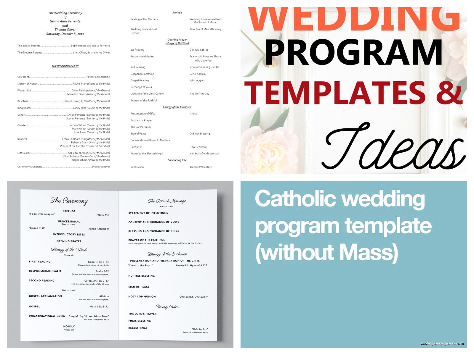 Wedding Mass Program Template: Catholic Church Order