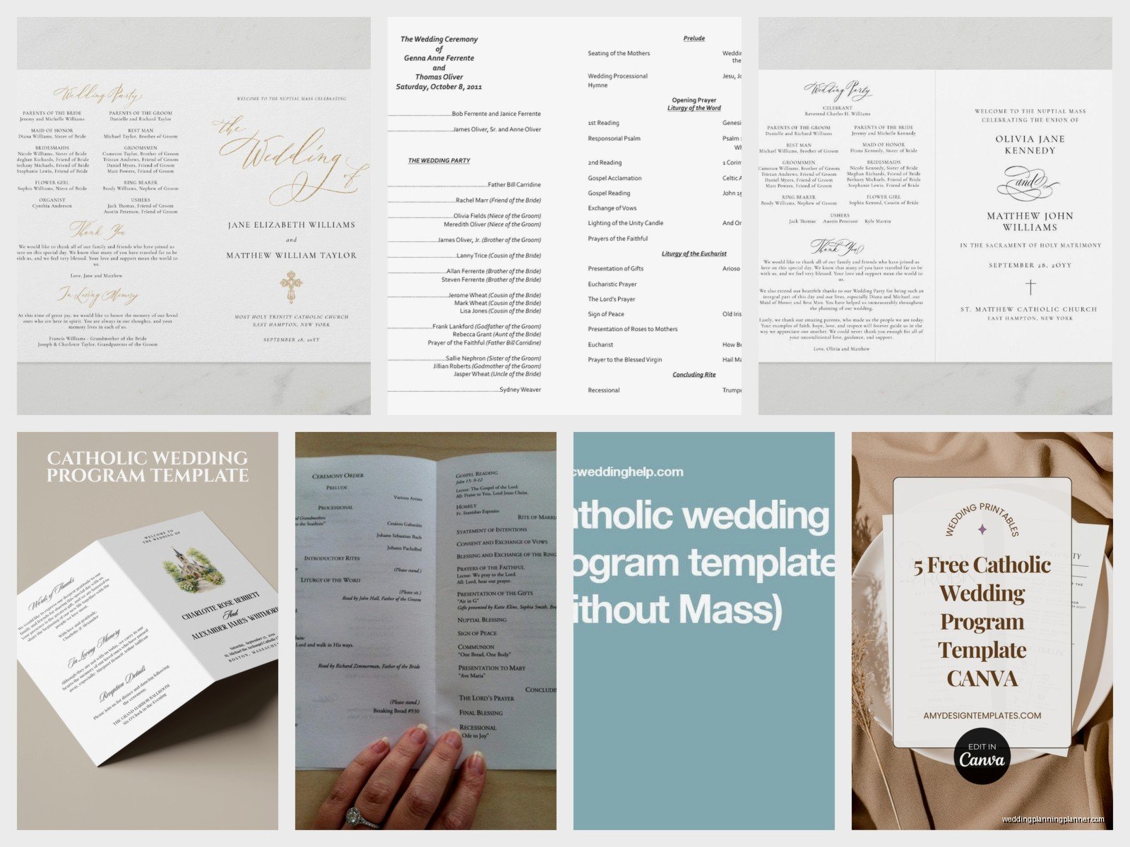 Wedding Mass Program Template: Catholic Church Order