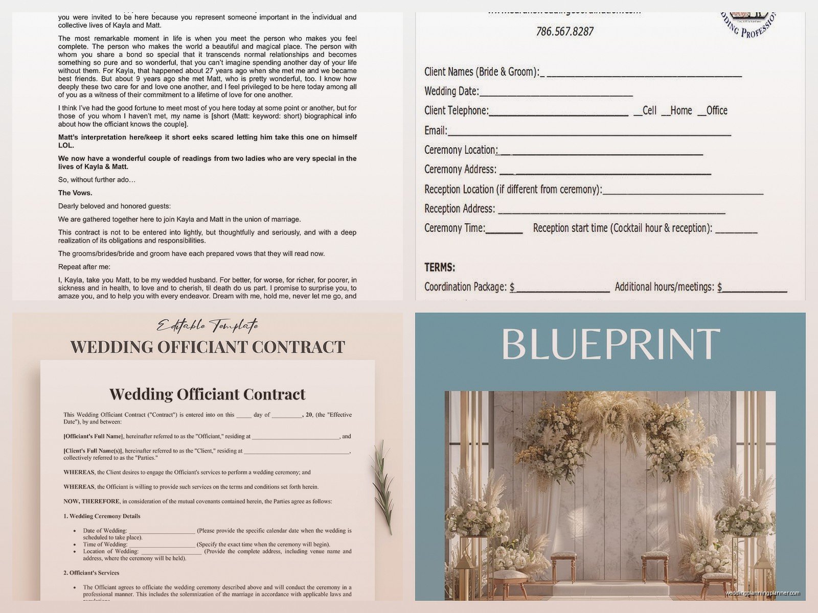 Wedding Officiant Contract Template: Ceremony Agreement