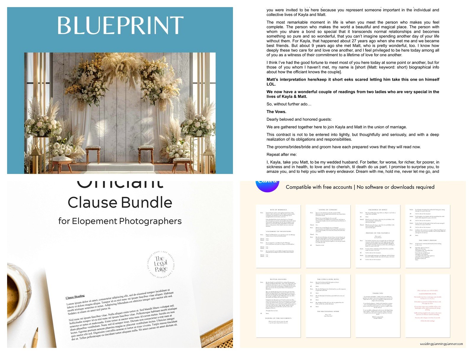 Wedding Officiant Template: Ceremony Script Downloads