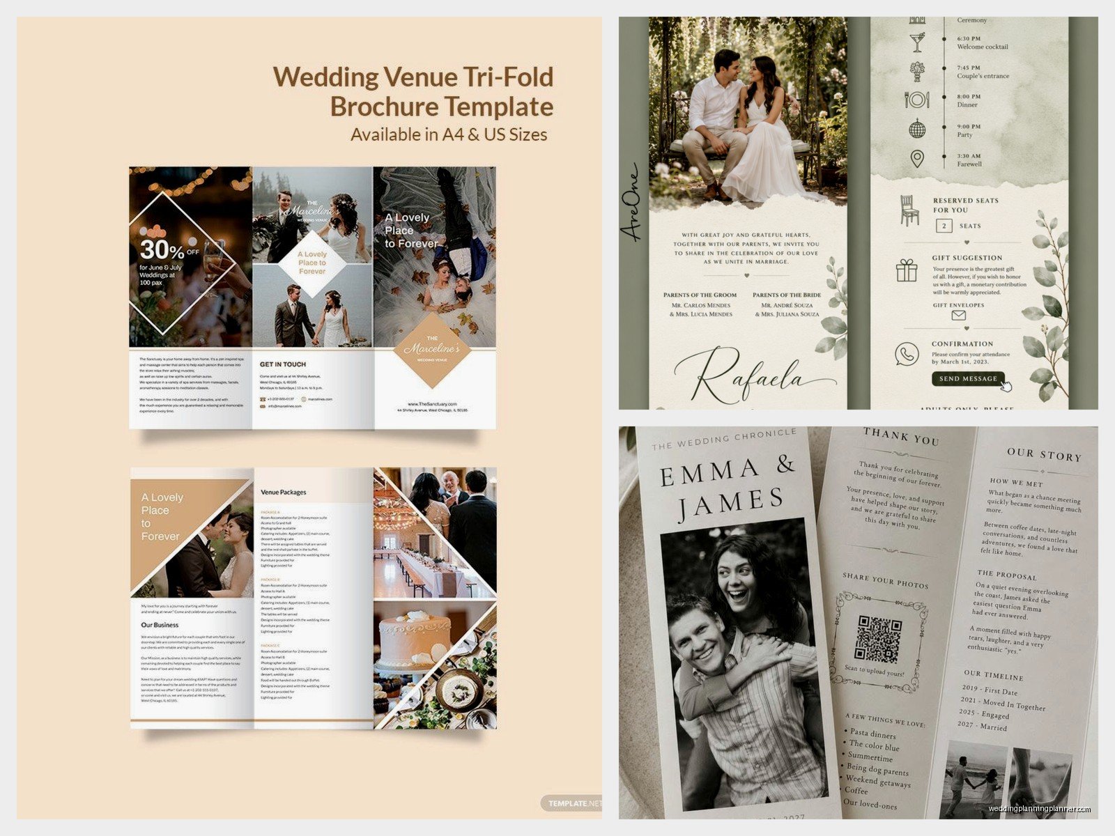 Wedding Pamphlet Template: Ceremony Program Downloads