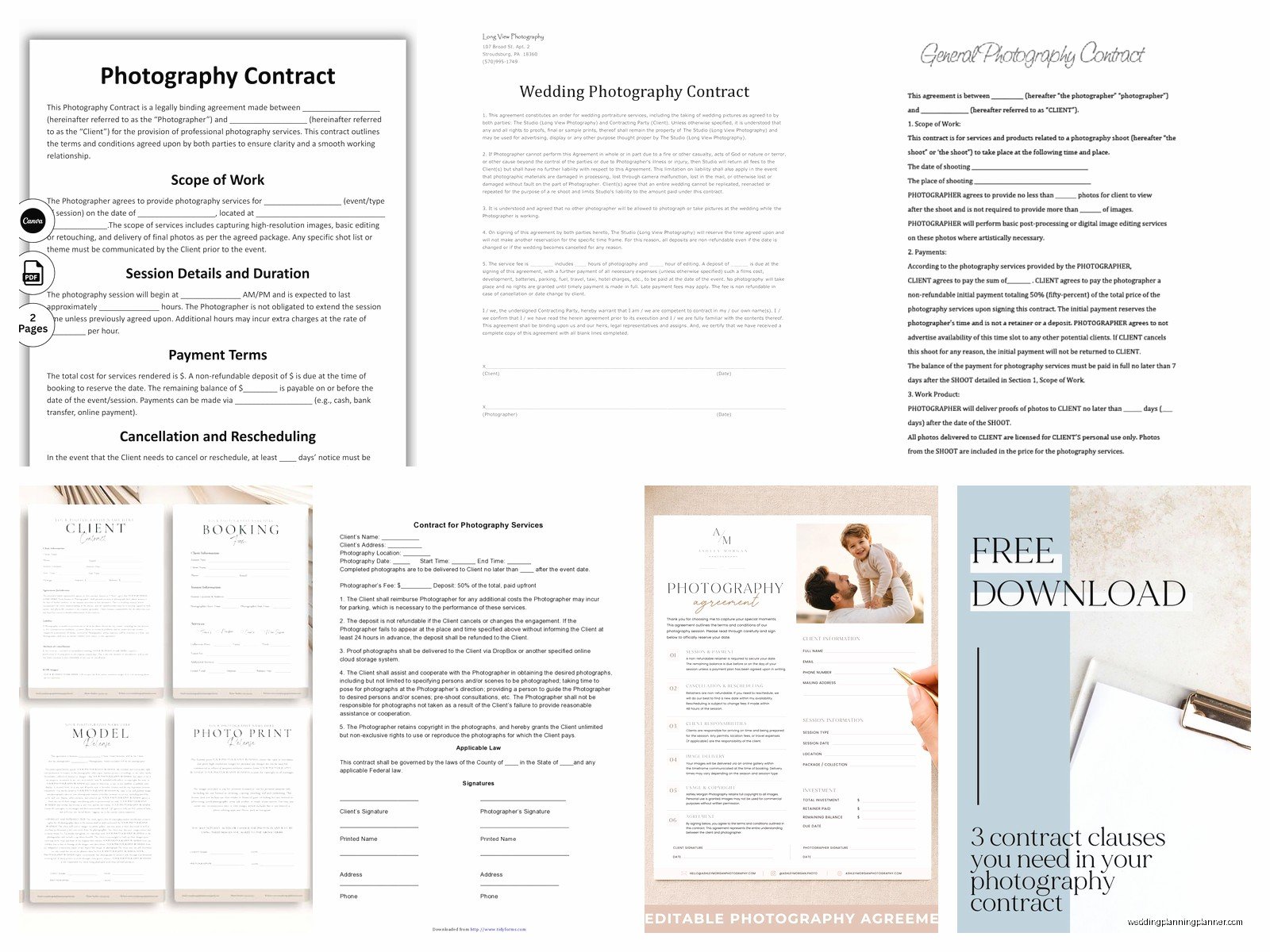 Wedding Photographer Contract Template: Photography Agreement
