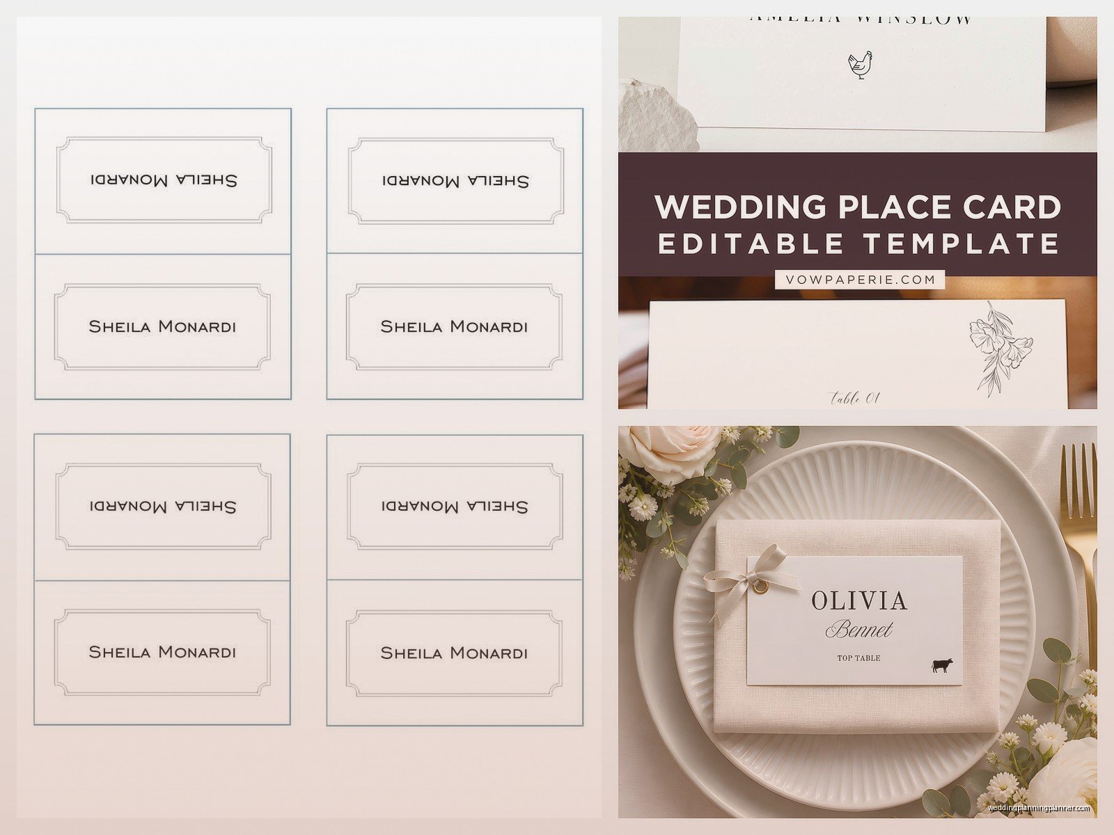 Wedding Place Card Template: Table Name Downloads