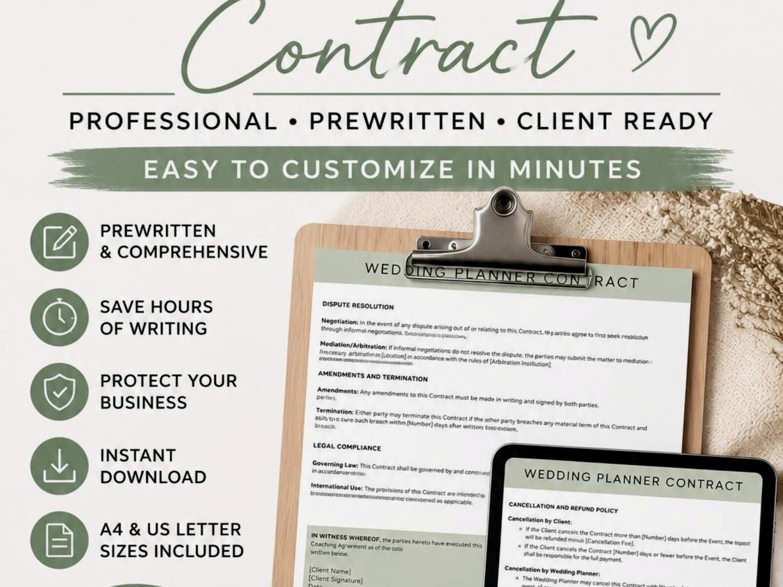 Wedding Planner Contract Template: Service Agreement Form