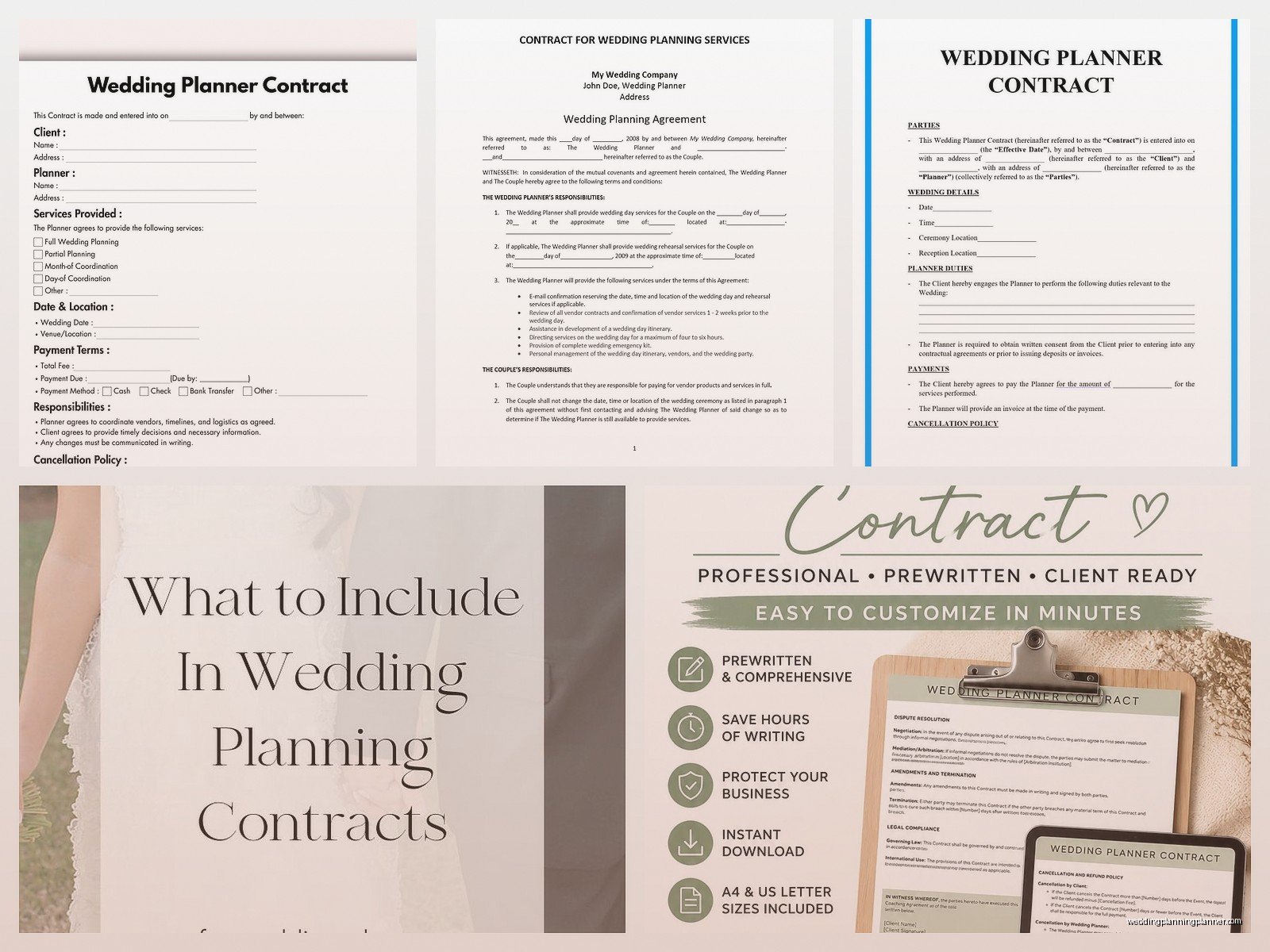 Wedding Planner Contract Template: Service Agreement Form