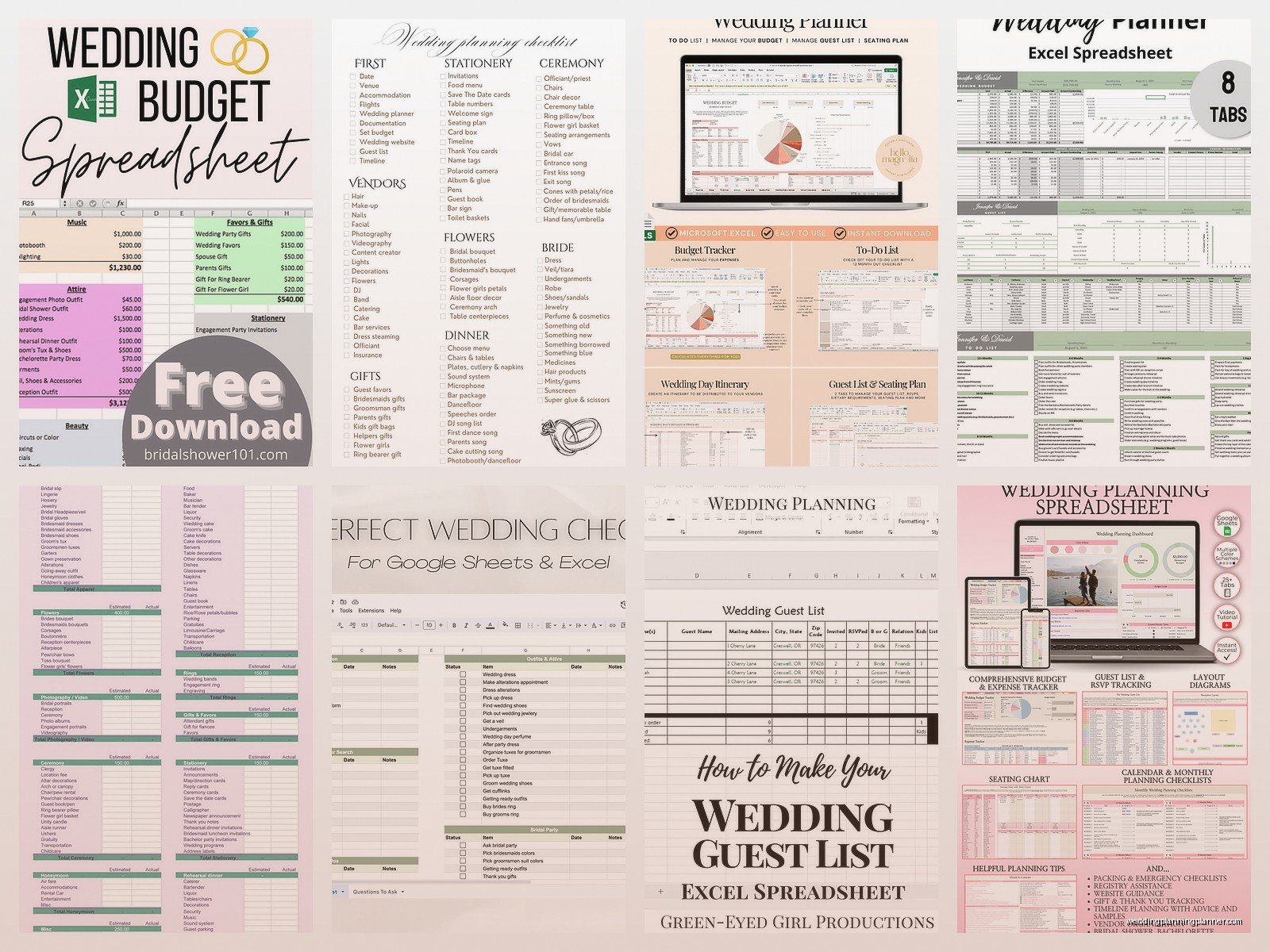 Wedding Planning Checklist Excel: Spreadsheet Task List