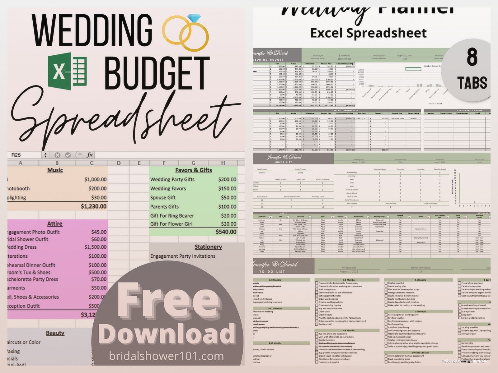 Wedding Planning Checklist Excel: Spreadsheet Task List