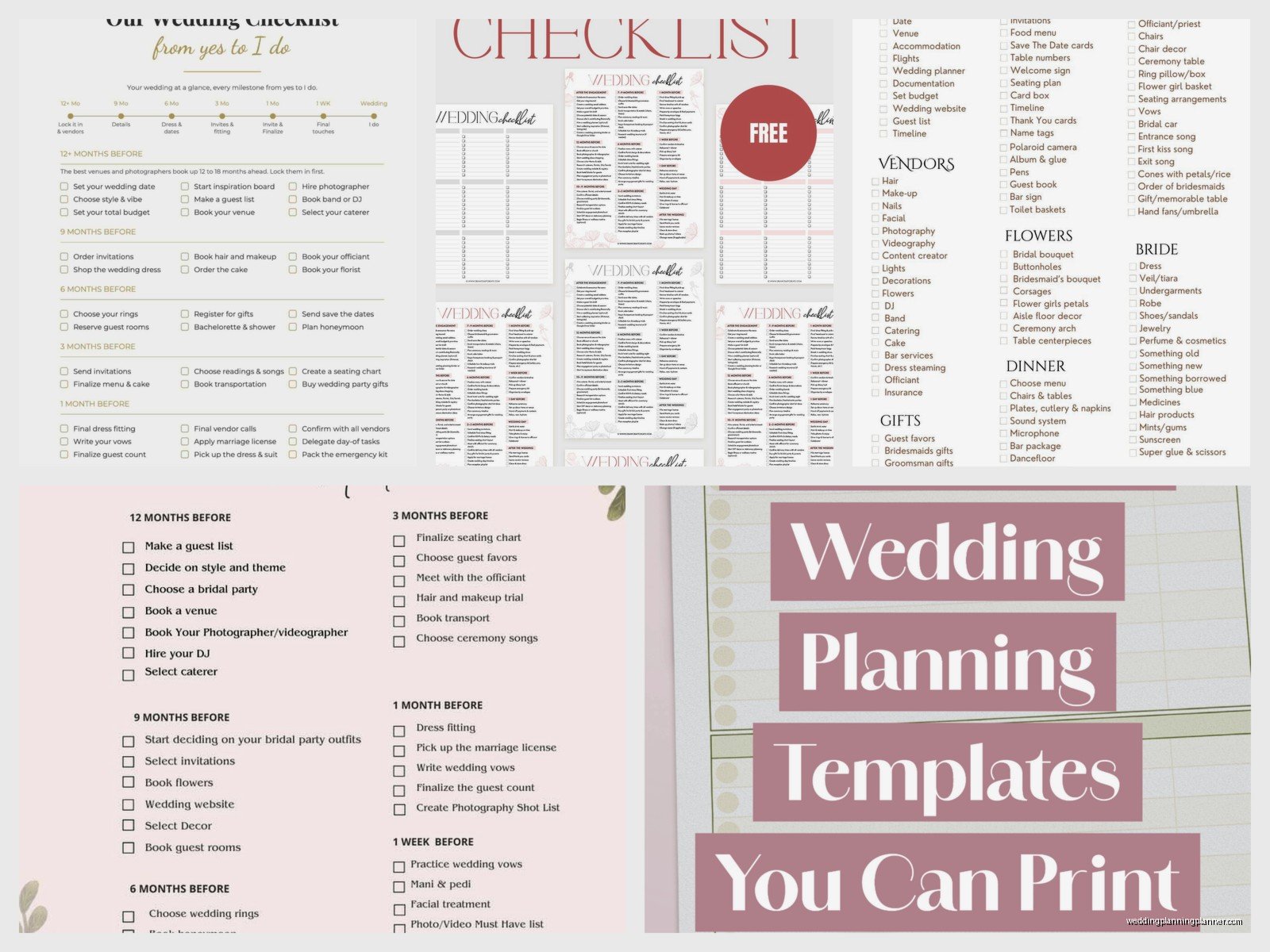 Wedding Planning Checklist Printable: Free Task Lists