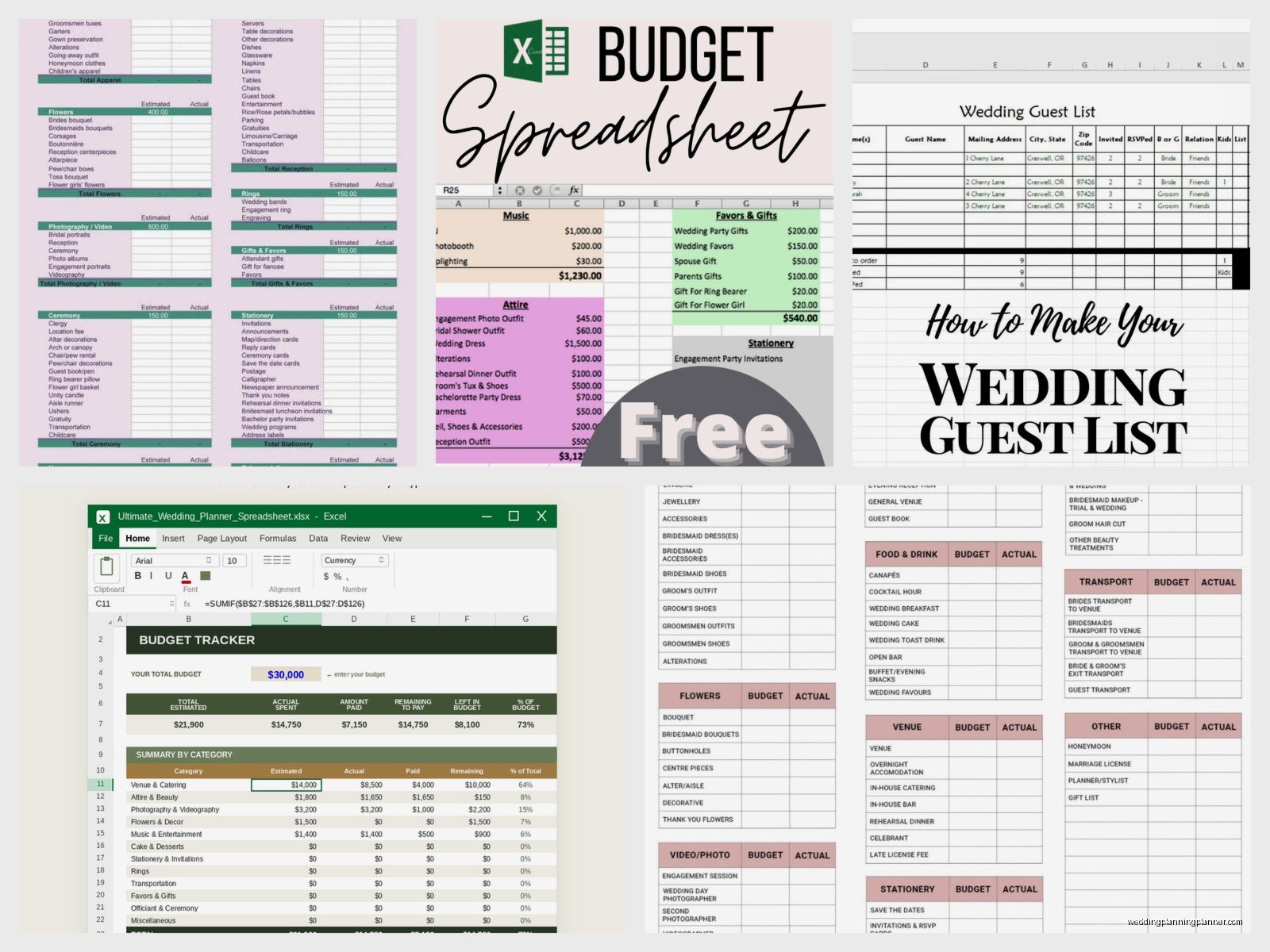 Wedding Planning Excel: Complete Spreadsheet Template