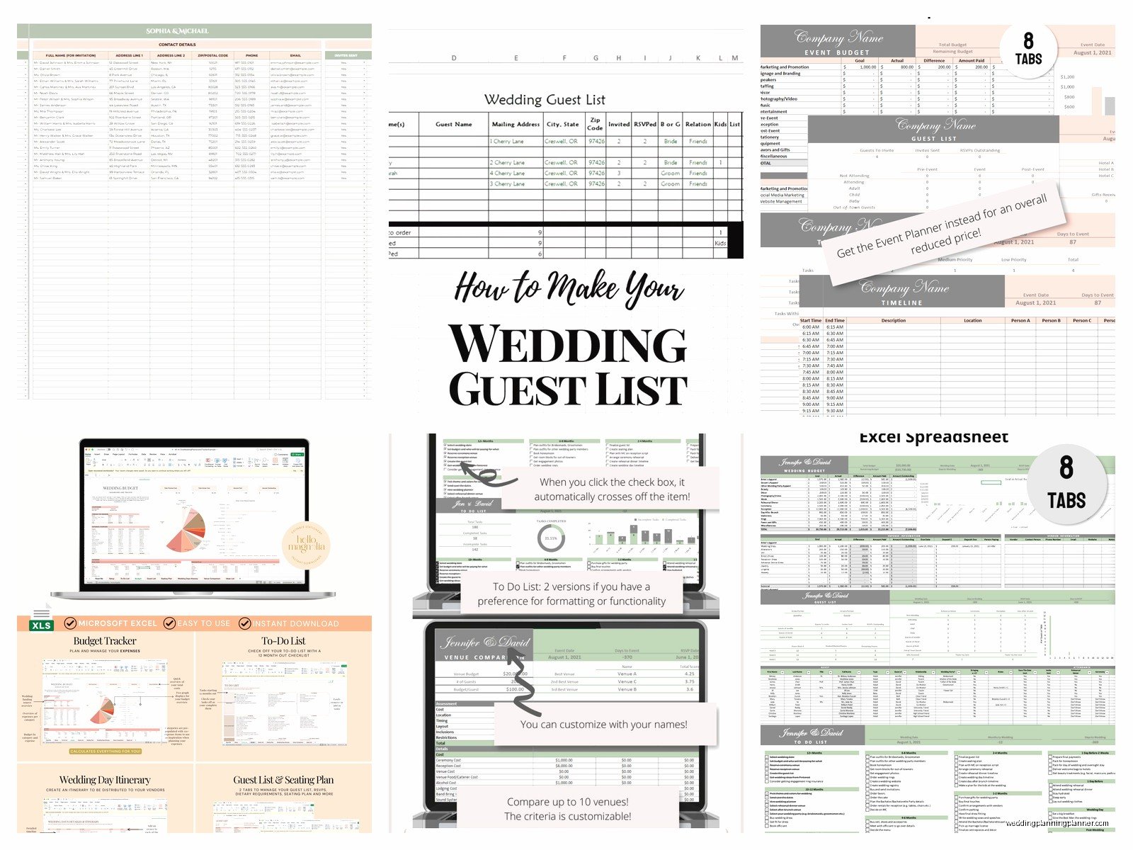 Wedding Planning Excel Template Free: Spreadsheet Downloads