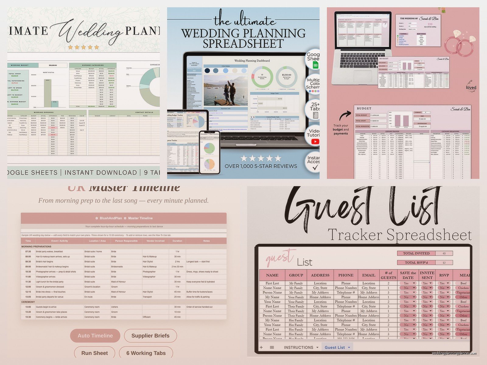 Wedding Planning Google Sheets: Cloud Spreadsheet Templates