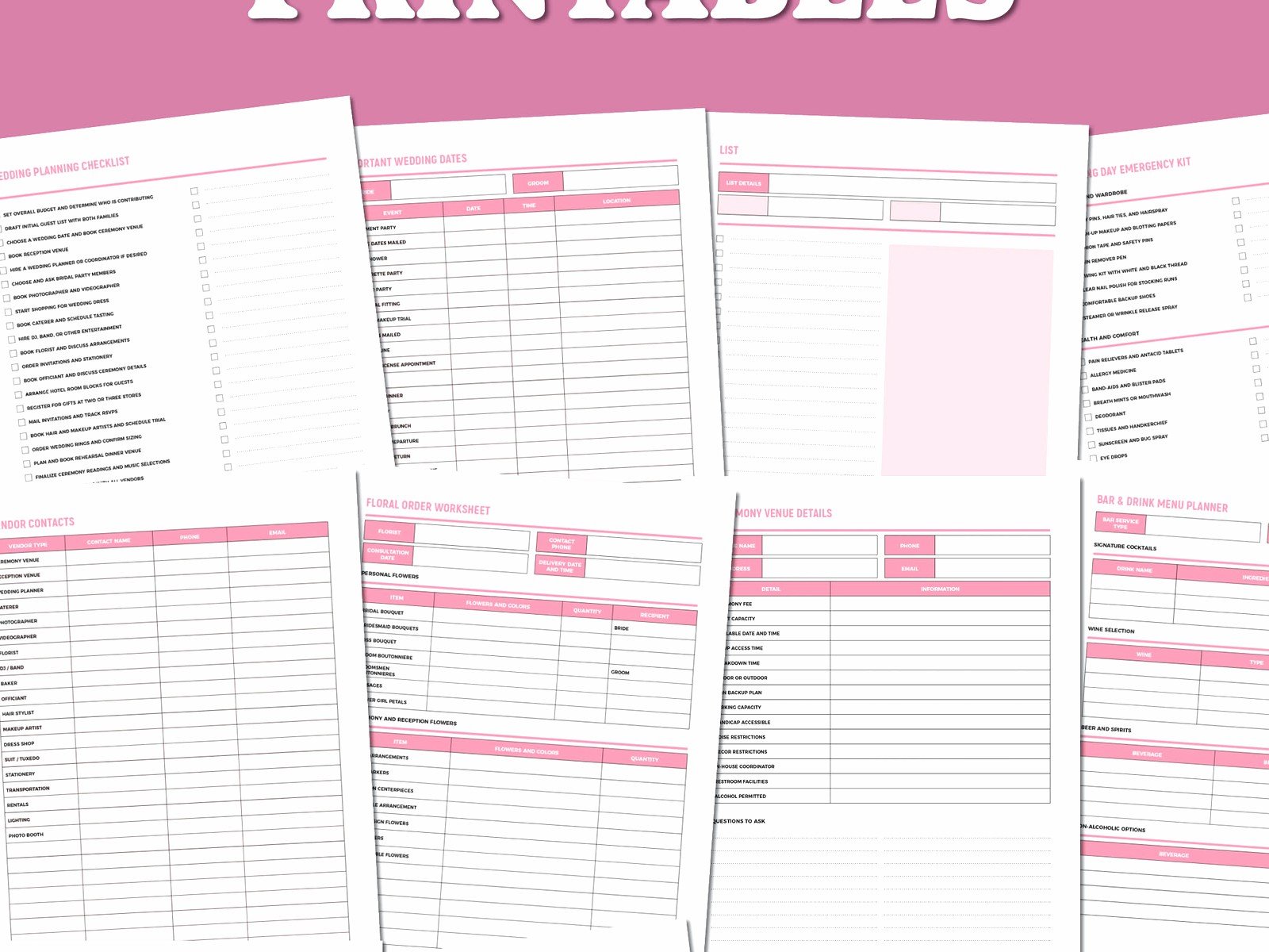 Wedding Planning List Template: Task Checklist Downloads