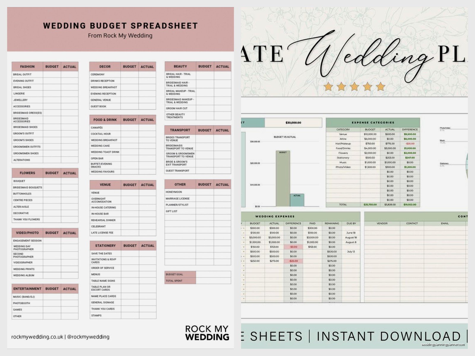 Wedding Planning Sheets: Printable Organization Pages