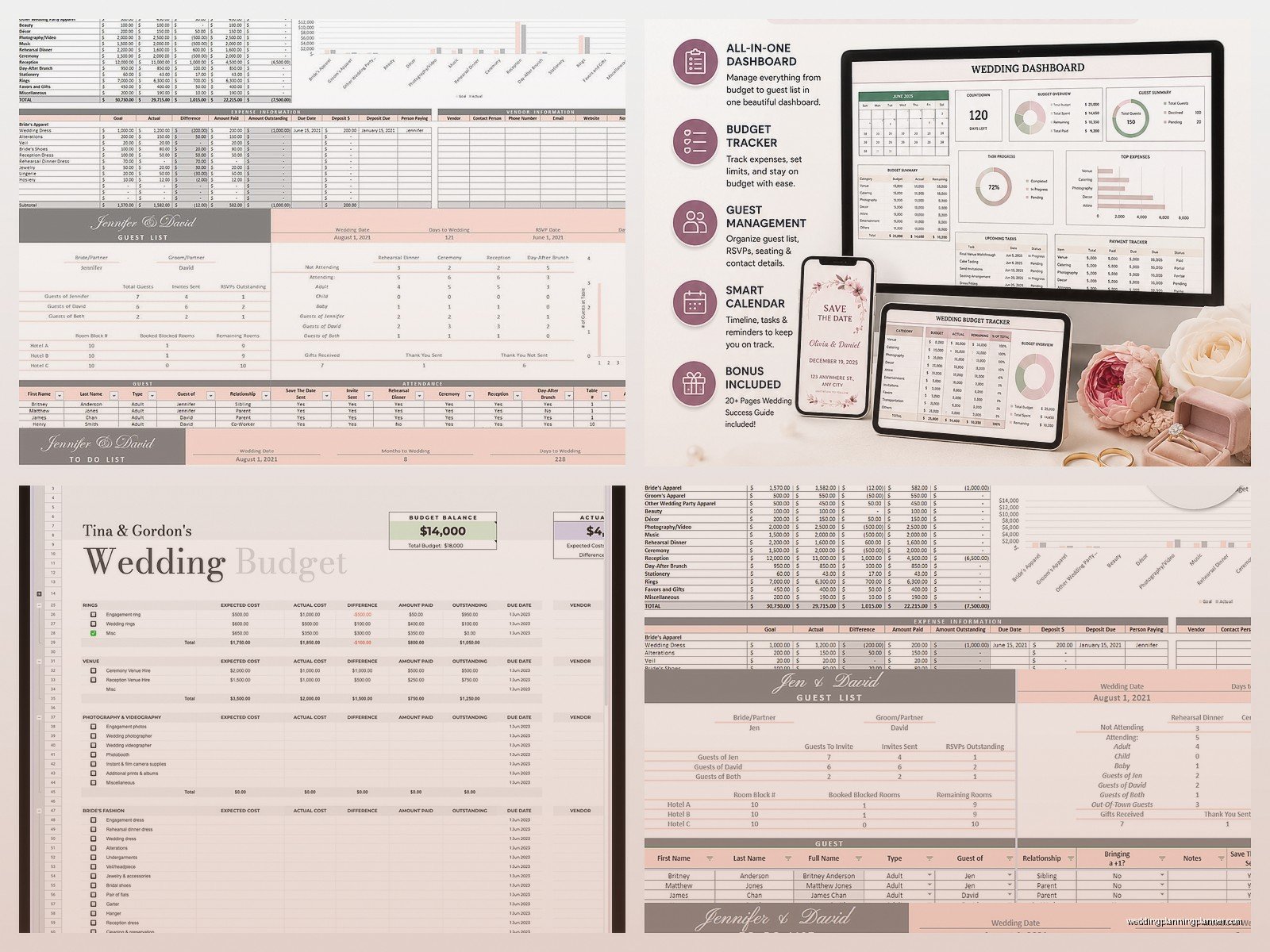 Wedding Planning Spreadsheet Google Sheets: Cloud Template