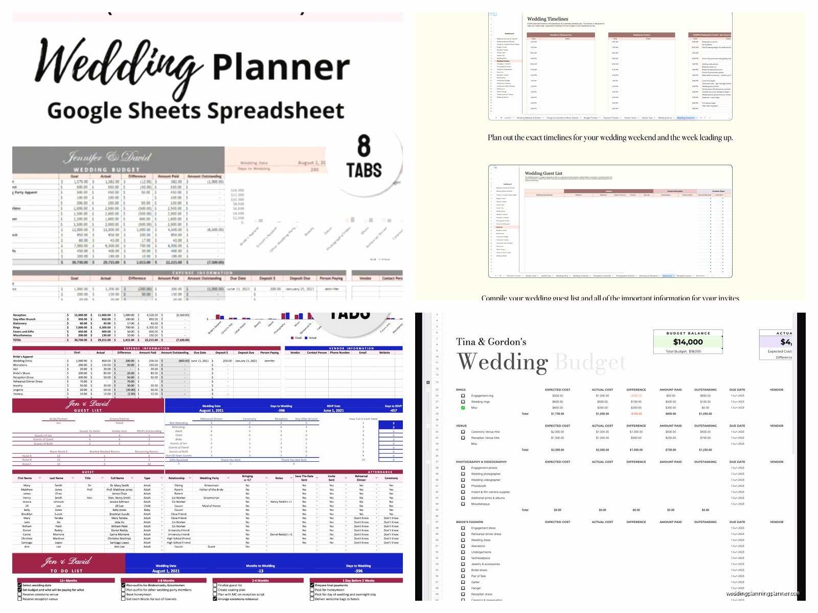 Wedding Planning Spreadsheet Google Sheets Free: Cloud Template